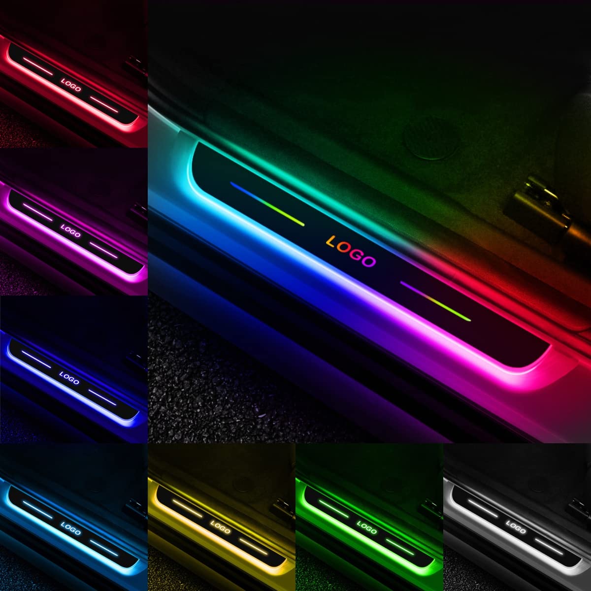 Custom Car Door Sill LED Lights with Personalized Logo/Text - Universal Waterproof Welcome Courtesy Lights for All Vehicle Models - Perfect Birthday Gift for Men & Women - Enhance Your Car's Style & Nighttime Safety
