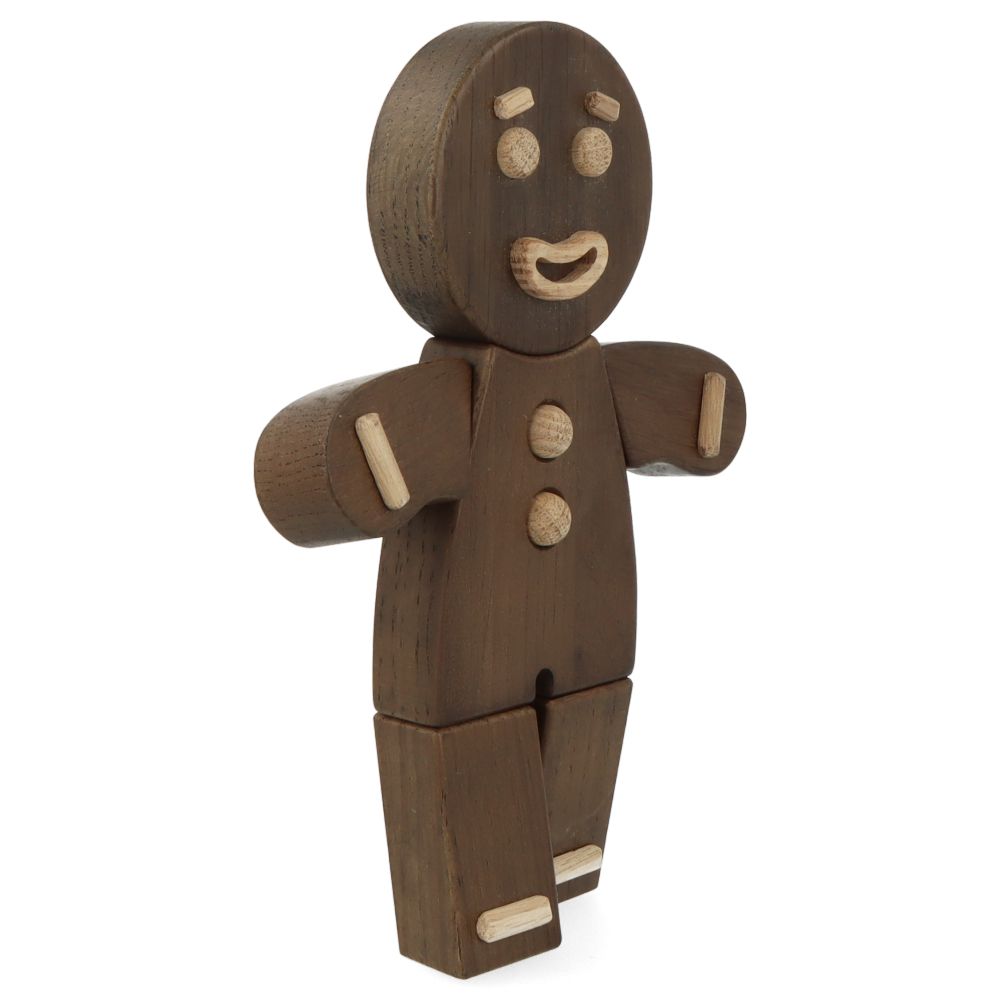 Handmade Gingerbread Man Ornament - Smoked Stained Oak Wood Christmas Tree Decoration for Holiday Home Decor & Gift Giving