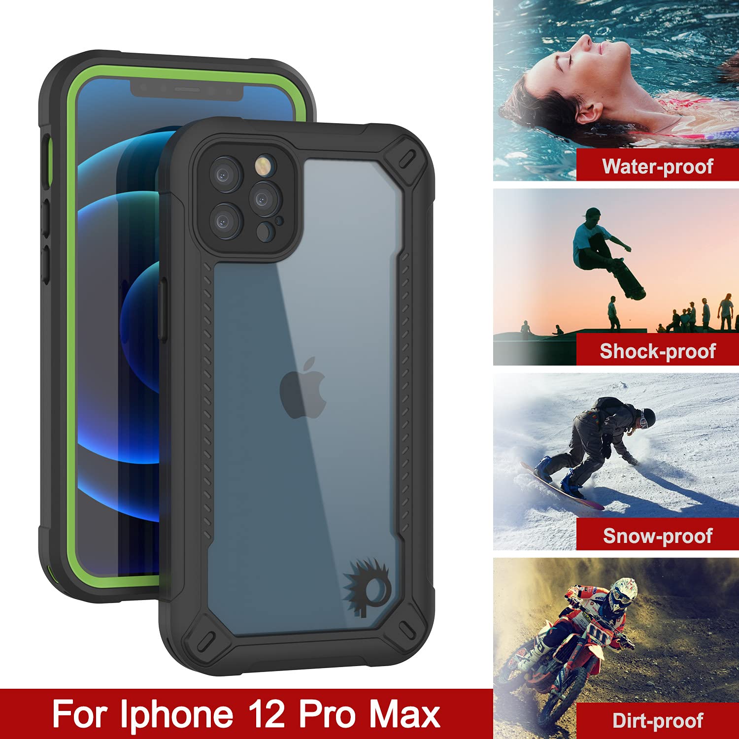 **Punkcase Waterproof Case for iPhone 12 Pro Max (6.7