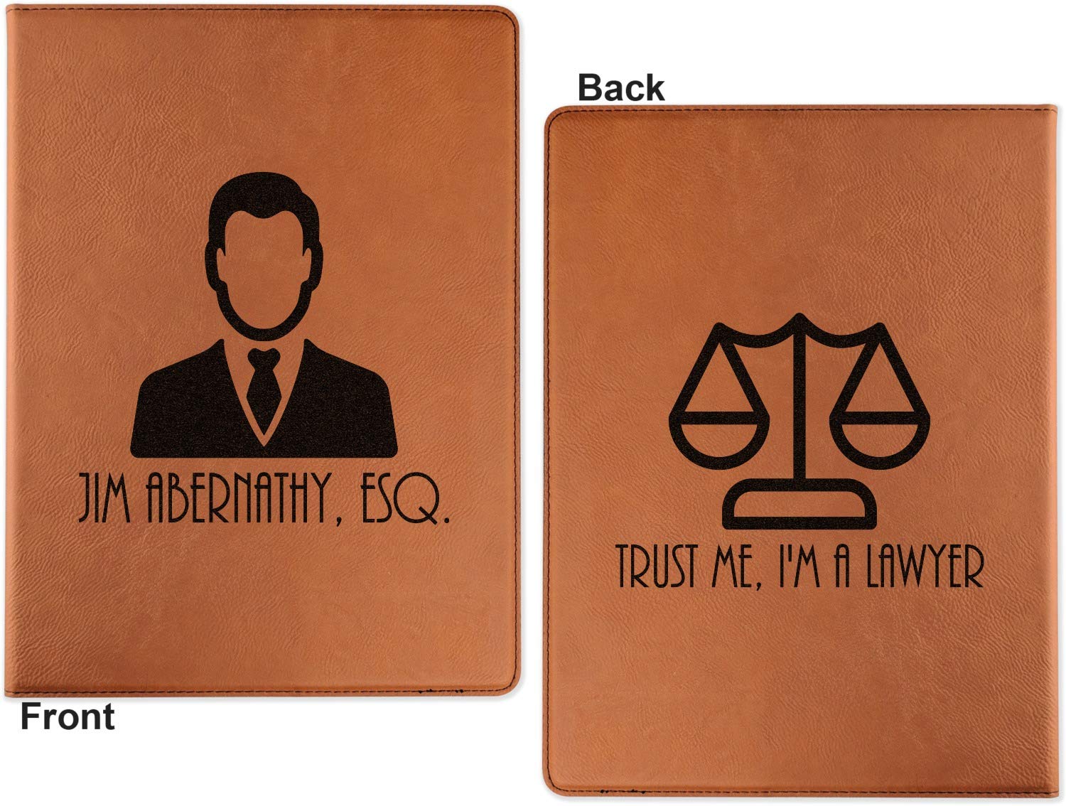 Personalized Lawyer Leatherette Portfolio with Notepad - for Court & Office Use