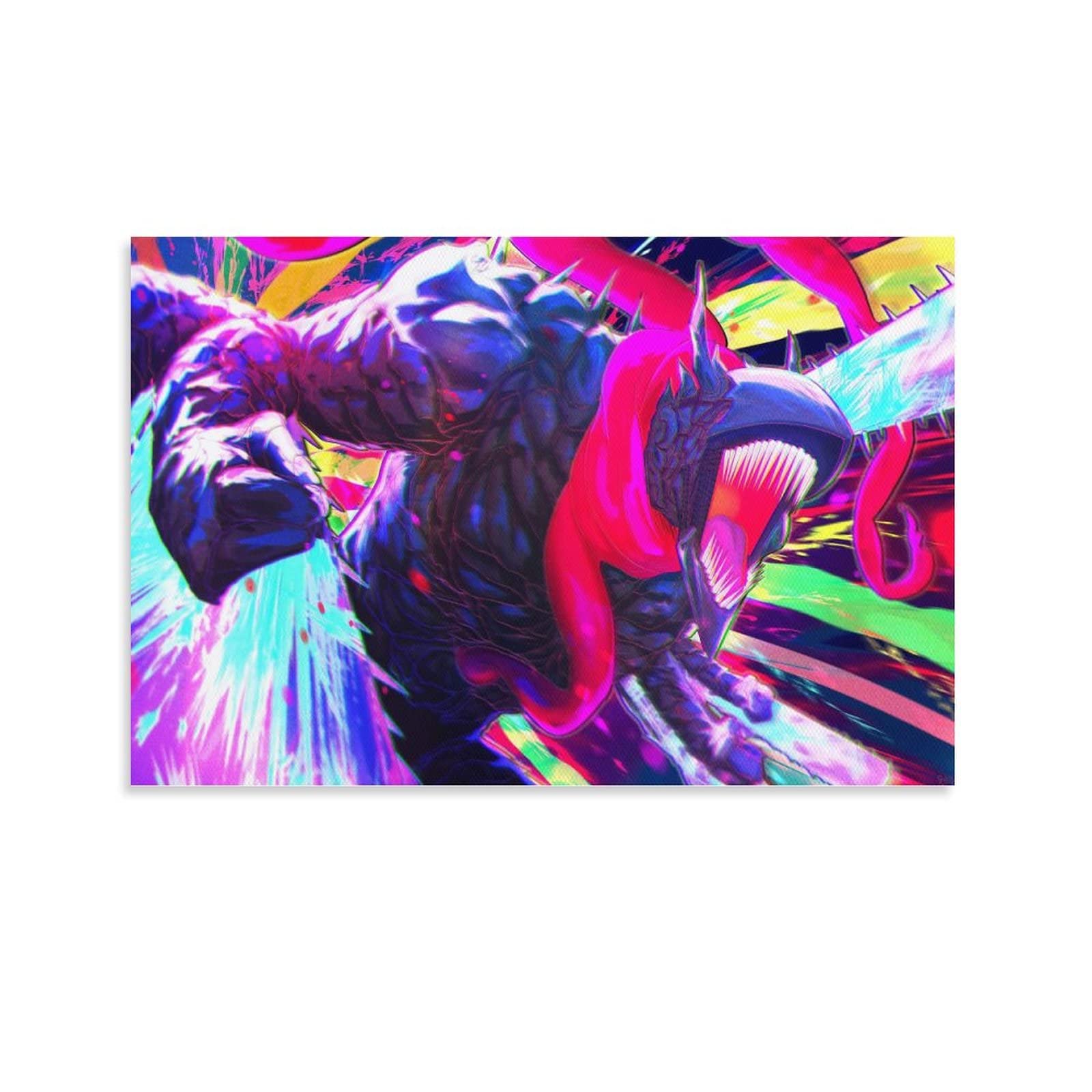 Chainsaw Man Anime Poster - Japanese Anime Wall Art Decor 24x36 Inches, Canvas Print for Bedroom, Living Room & Office - Modern Aesthetic Poster for Fans & Home Decoration