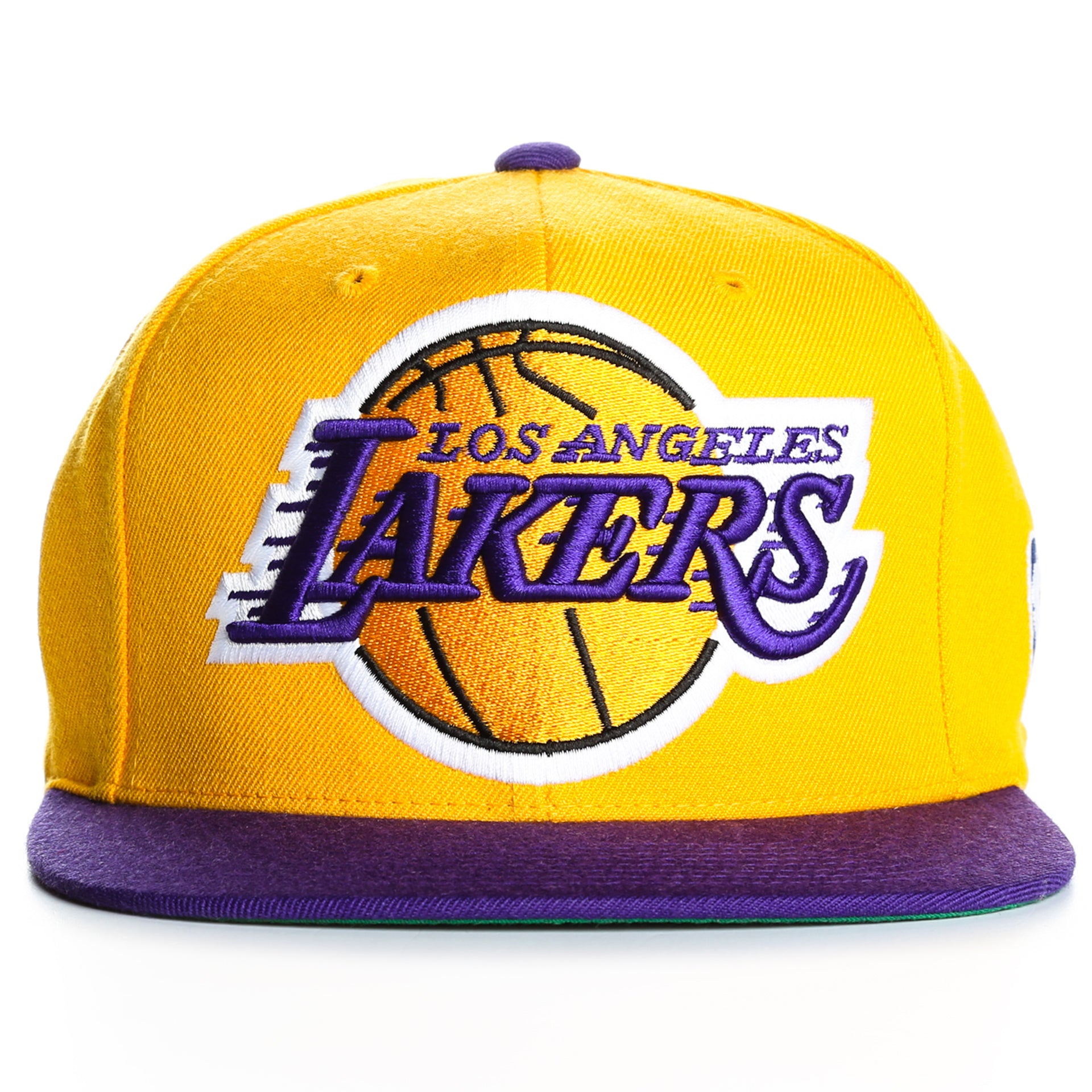 Mitchell and Ness XL Logo 2-Tone LA Lakers Snapback Hat - Gold/Purple - Vintage NBA Basketball Cap for Men & Women - Perfect for Lakers Fans, Streetwear & Sports Events