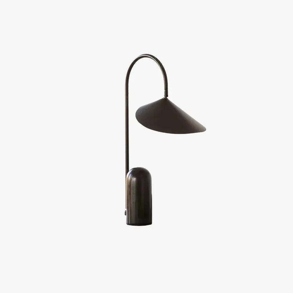 Stylish Black Arc Floor Lamp with Umbrella Shade - Modern Adjustable Standing Light for Living Room, Bedroom, or Office Decor