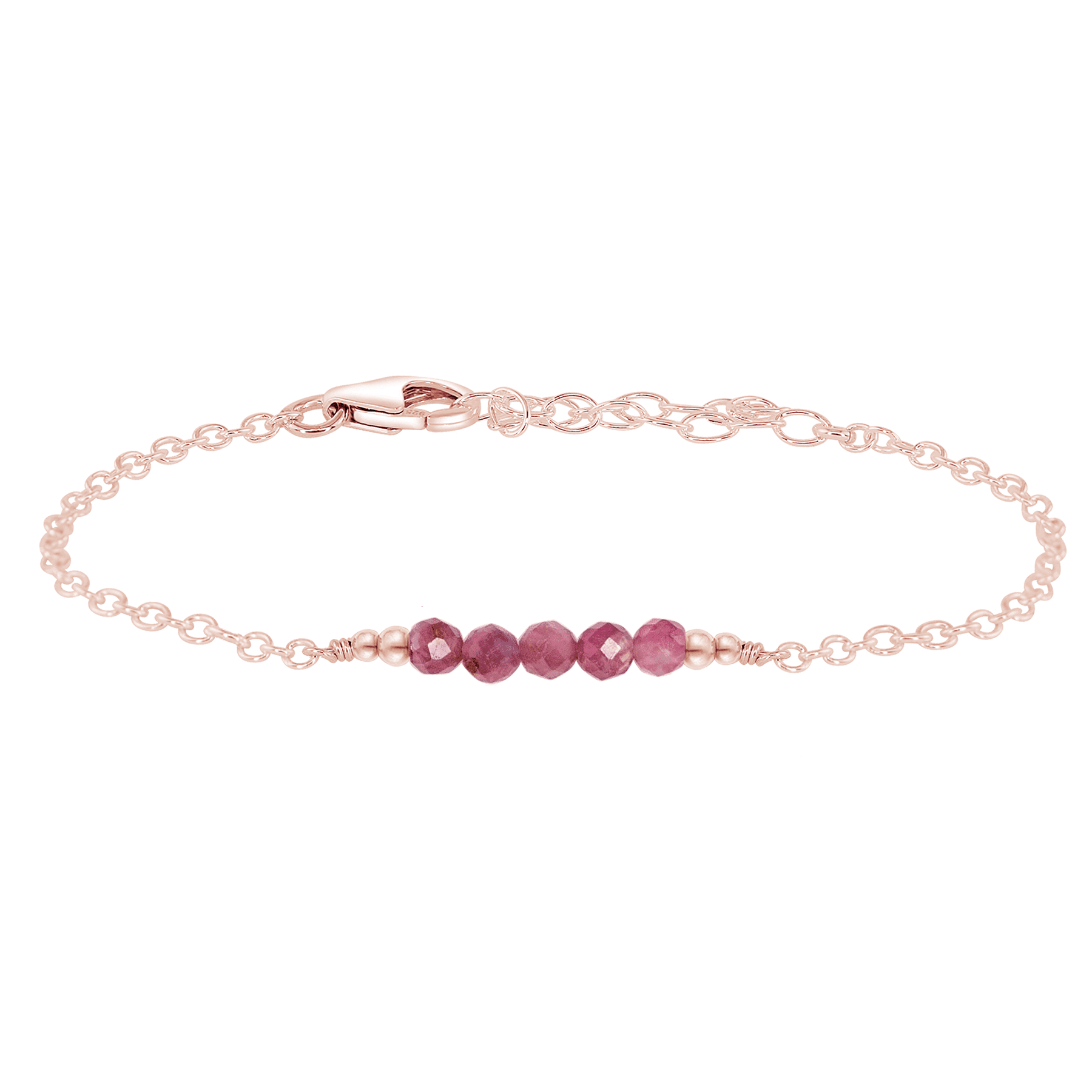 Sparkling Pink Tourmaline Gemstone Faceted Bead Bar Bracelet for Women - Handmade Adjustable Crystal Healing Jewelry for Yoga, Meditation & Positive Energy (Gift for Her)
