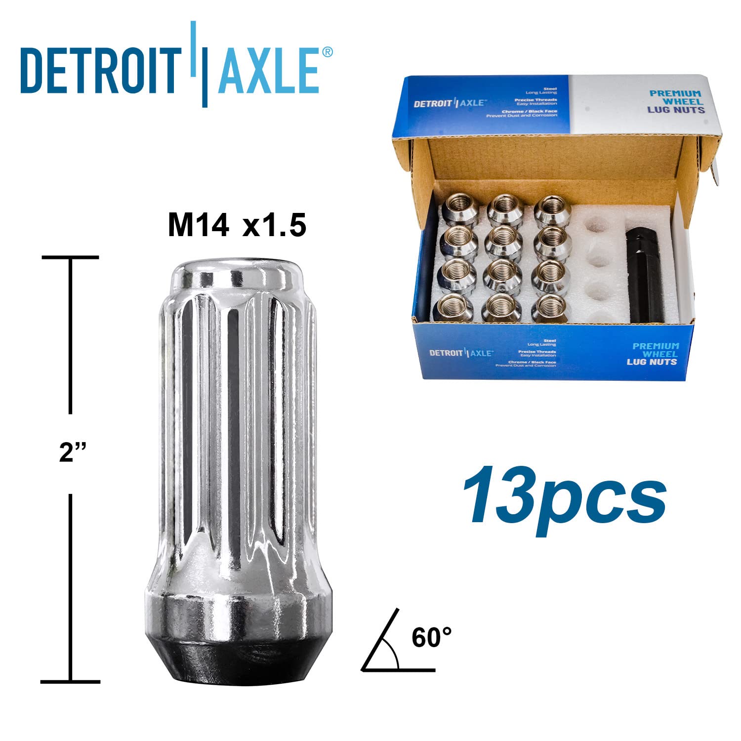 Detroit Axle Wheel Bearing Hub Kit - Compatible with Buick Enclave, Chevrolet Traverse, GMC Acadia, Saturn Outlook - Front & Rear Wheel Bearing Replacement with Lug Nuts & Socket Keys - Perfect for DIY Auto Repair & Maintenance