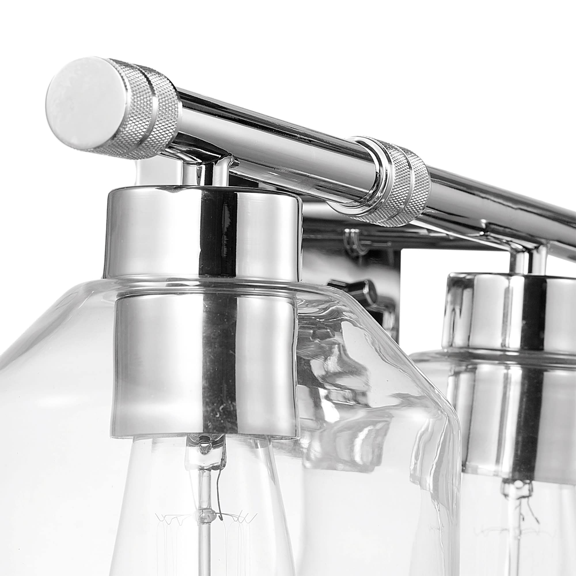 Globe Electric 60495 Middleton 5-Piece Bathroom Set - Brass Finish Vanity Light with Clear Glass Shades, Towel Bar, Toilet Paper Holder, Towel Ring & Robe Hook | Modern Bathroom Decor for Home & Hotel Use