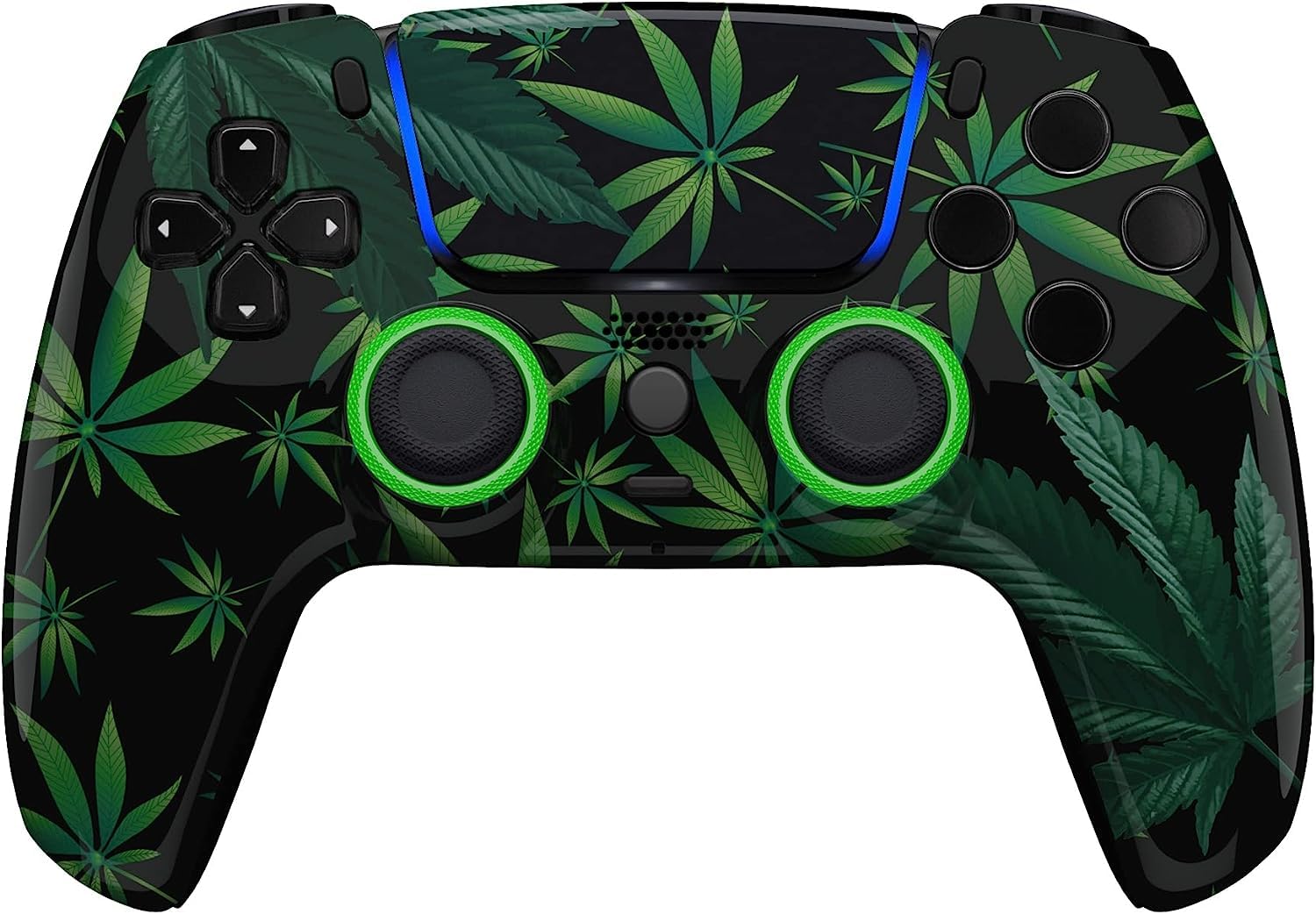 Custom Wireless PS5 Controller - Multiple Designs & Ergonomic Grip for Enhanced Gaming Performance | Compatible with Playstation 5 | Perfect for Competitive Gaming & Long Play Sessions (PS5 Weeds Edition)