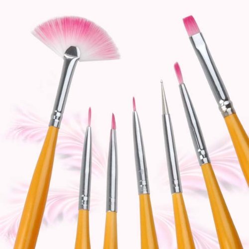 7-Piece Professional Nail Art Brush Set - Gel Liner, Dotting & Marble Painting Tools for Acrylic & Gel Nails - Perfect for Salon, Home Manicures & DIY Nail Designs