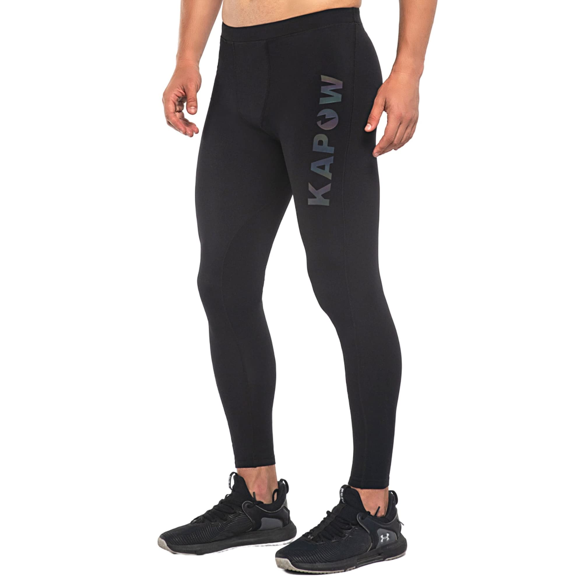 Kapow Meggings Men's Performance Compression Leggings with Pockets - Workout, Running, Yoga & Gym Activewear for Men