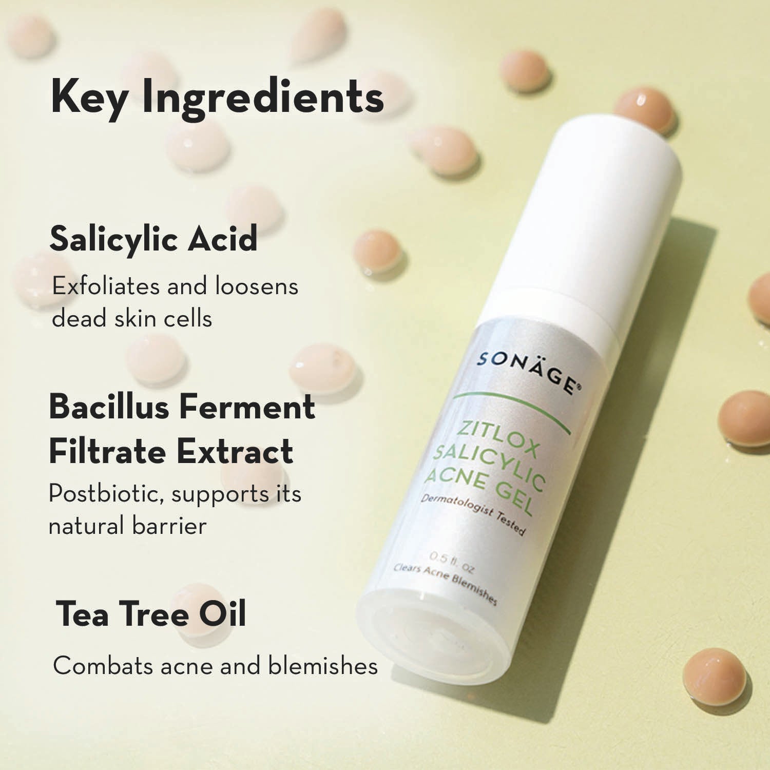Zitlox Salicylic Acid Acne Treatment Gel - Fast-Acting Spot Treatment for Face & Body - Best for Teen & Adult Acne, Pimples & Breakouts - Use for Oily Skin, Blackheads & Blemishes