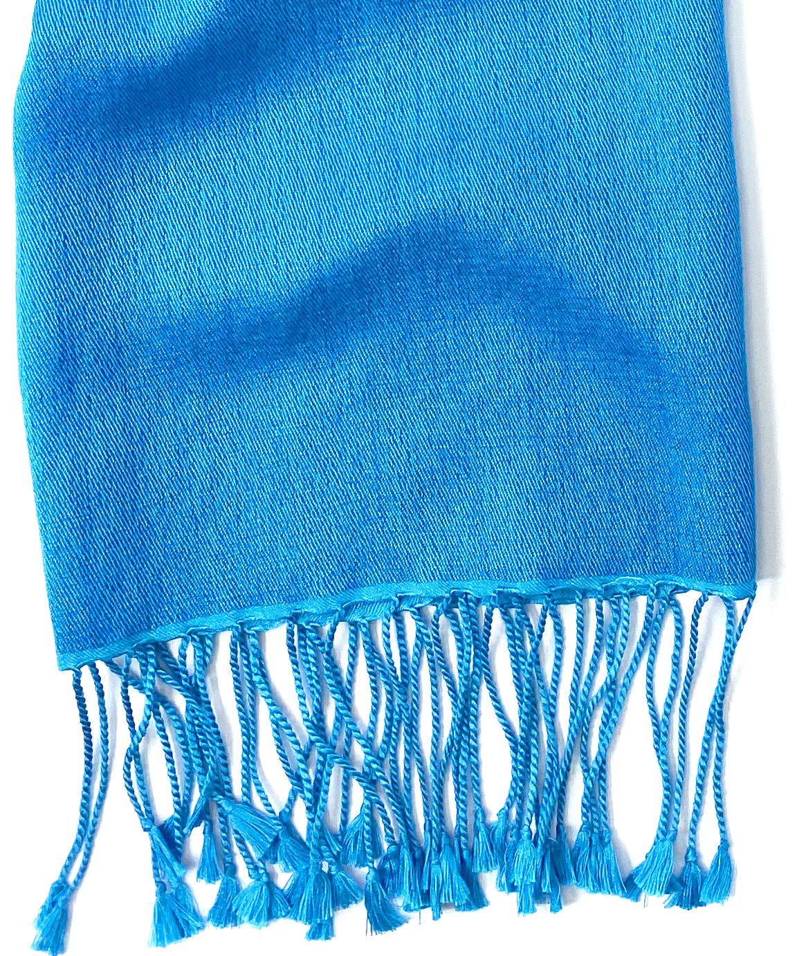 Luxury Pashmina Silk Shawl Wrap Scarf - Peacock Blue - Soft & Elegant for Women - Perfect for Weddings, Parties & Evening Events