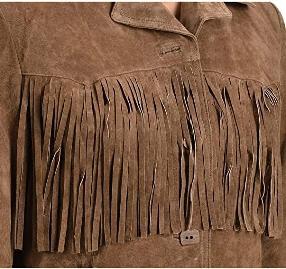 Authentic Western Cowgirl Suede Leather Jacket for Women | 100% Genuine Boar Hide Fringe Coat | Perfect for Rodeo, Country Music Festivals & Vintage Fashion