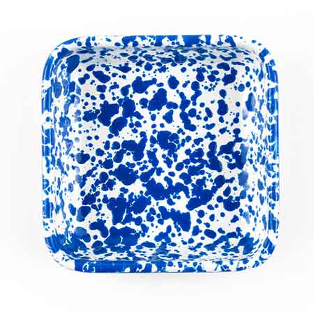 Blue Marble Small Square Enamelware Dish 4.75
