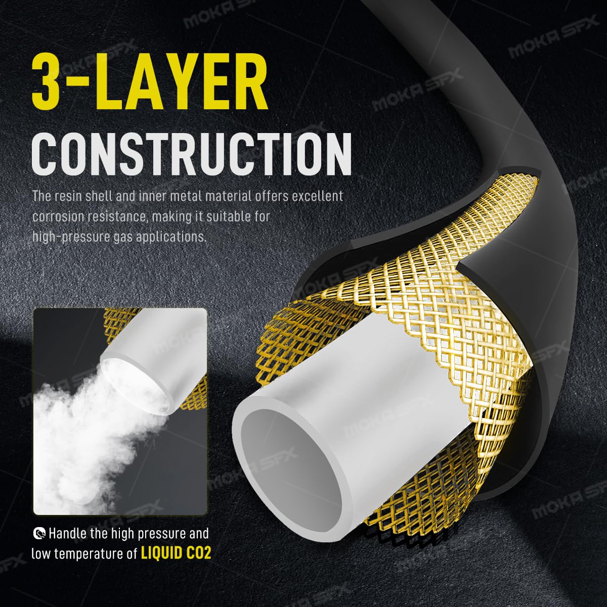 6M High-Pressure Gas Hose for CO2 Tank - Compatible with CO2 Jet Machine, Welding & Beverage Dispensing (6 Meters) - Perfect for Home Brewing, DIY Projects & Industrial Use