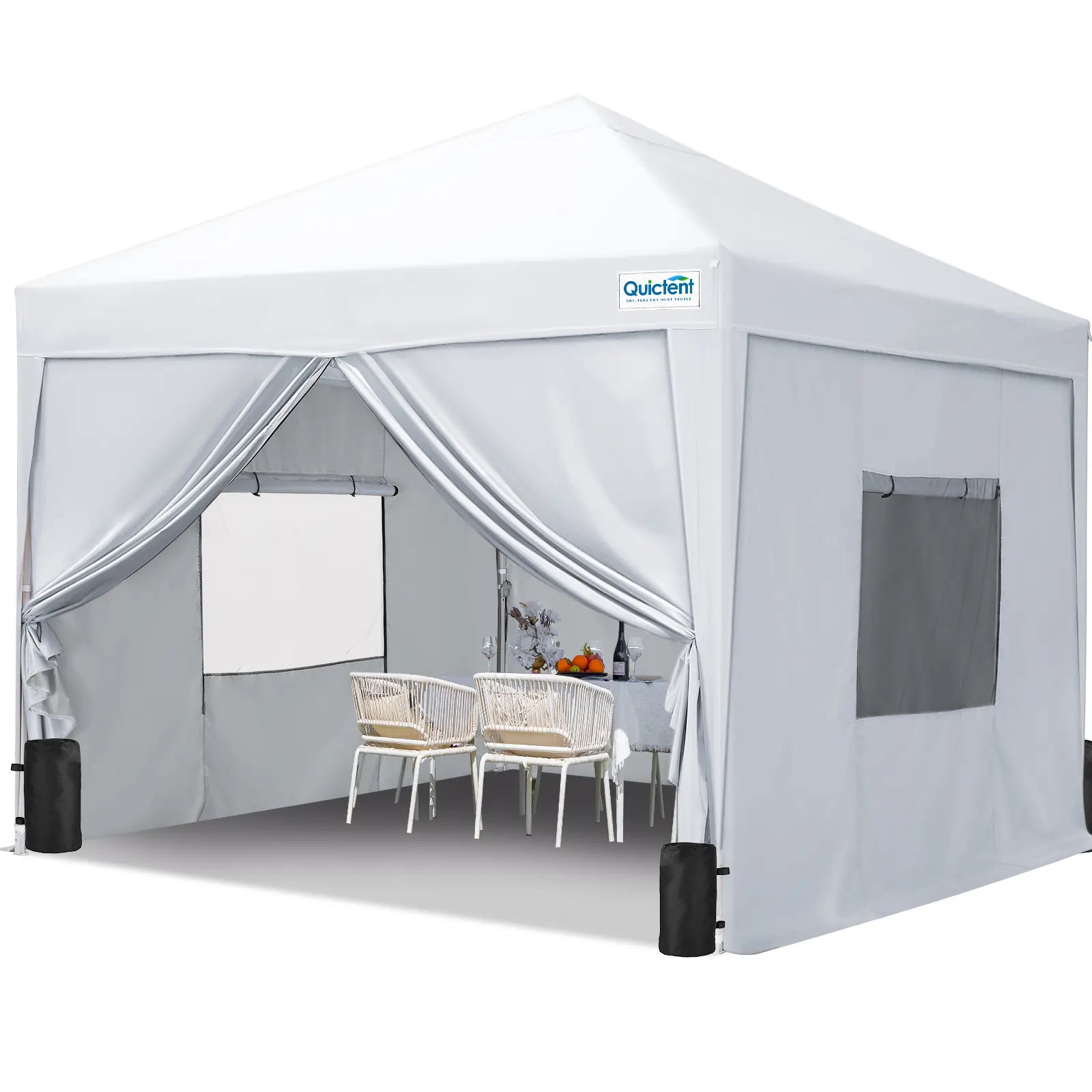 Quictent 10x10 Pop Up Canopy Tent with Sidewalls - Portable Privacy Shelter for Camping, Beach, Picnics & Outdoor Events