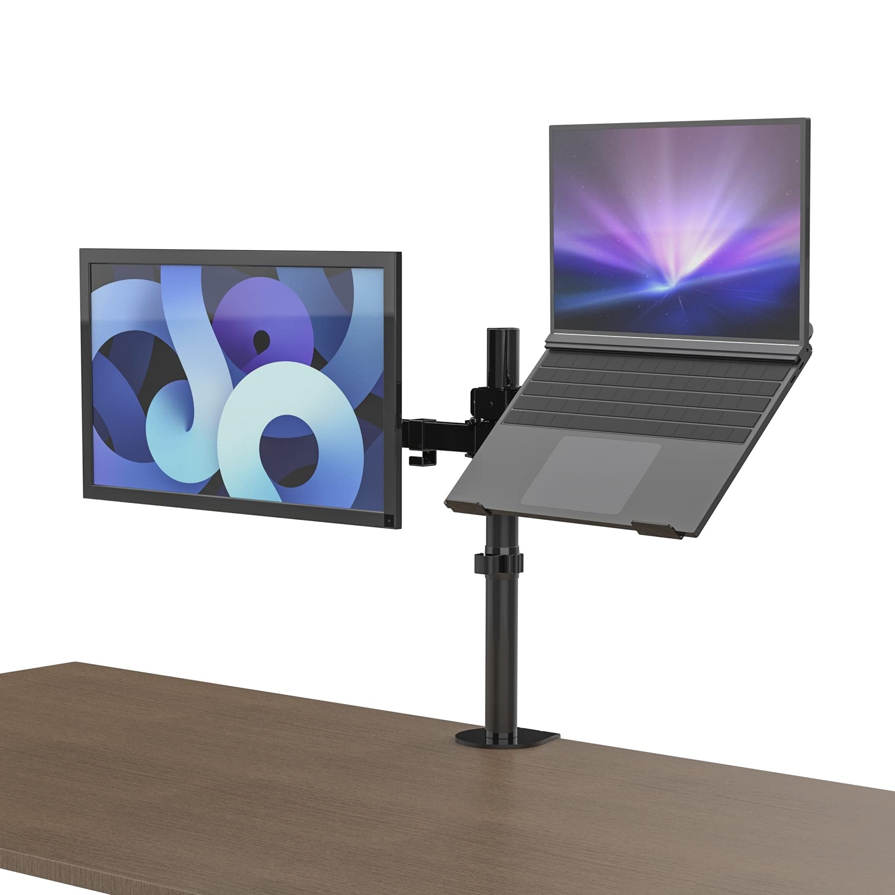 Ergonomic Adjustable Clamp-On Standing Desk Converter - Dual Monitor & Laptop Stand for 13