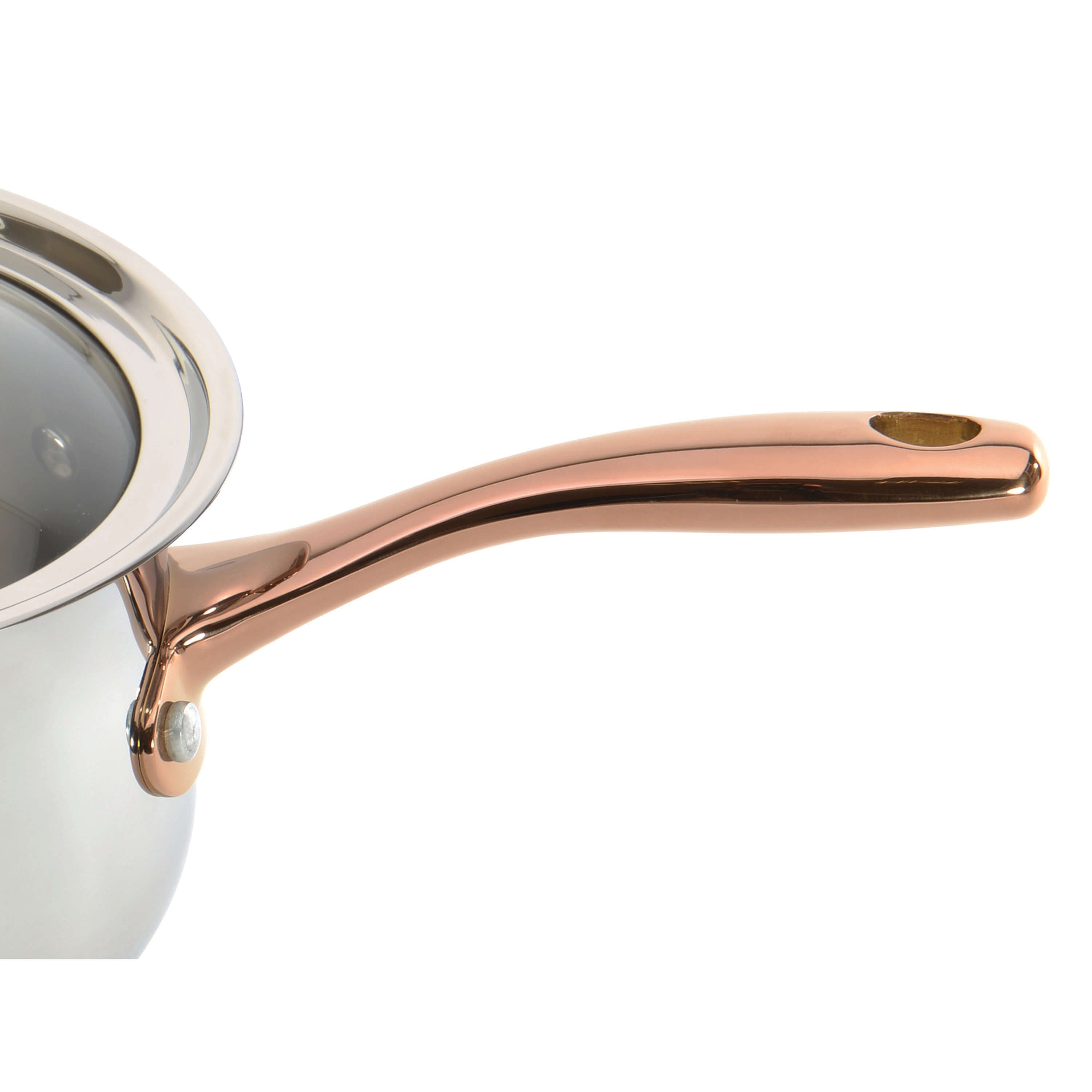 BergHOFF Ouro Gold 18/10 Stainless Steel 2.5qt Saucepan with Tempered Glass Lid - Premium Cookware for Sauces, Stews & Small Meals - Perfect for Gas, Electric & Induction Stovetops