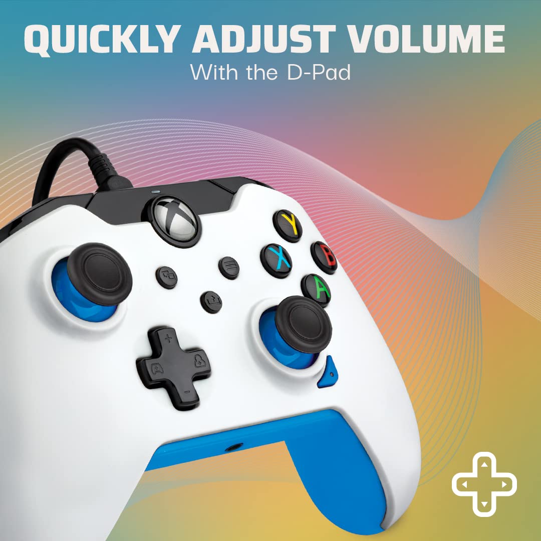 PDP Wired Controller for Xbox Series X/S & Xbox One - White Ion Gamepad with Enhanced Gaming Performance - Perfect for Competitive Gaming & Long Play Sessions