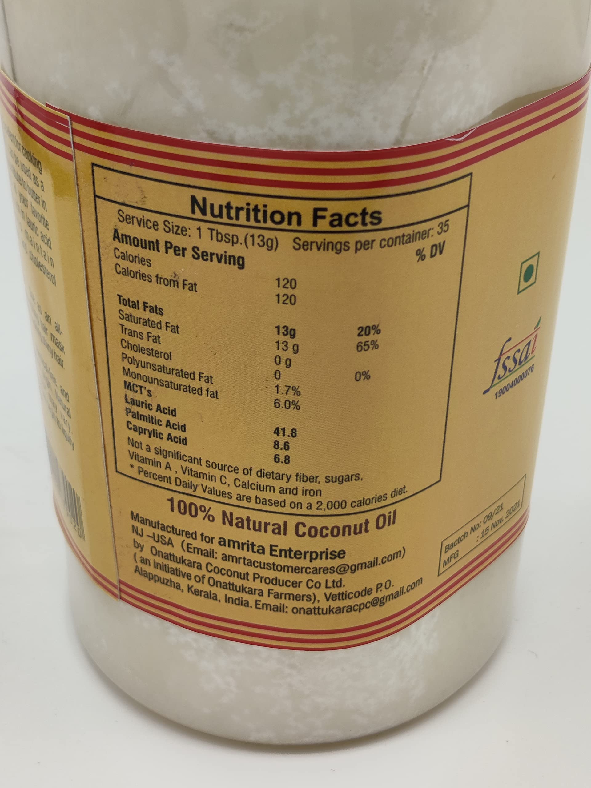 Organic Unrefined Coconut Oil 32oz - 100% Natural for Cooking, Baking & Beauty