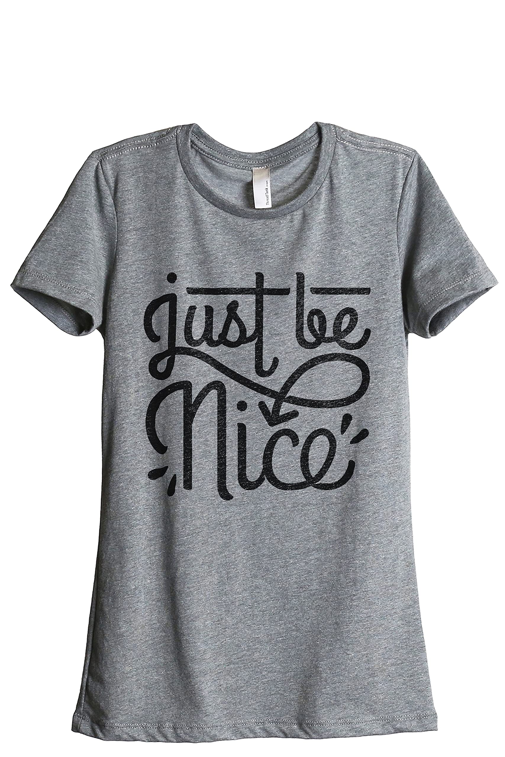 Just Be Nice Women's Relaxed Fit Cotton T-Shirt - Soft Casual Tee for Everyday Wear, Lounge & Outfits