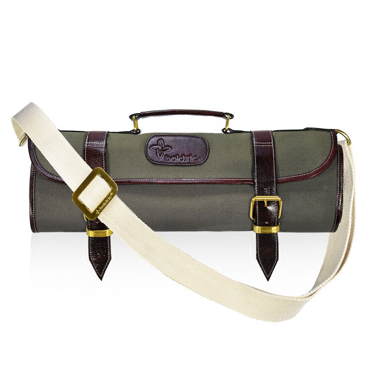 Boldric BOCKR108 15-Pocket Canvas Knife Roll Bag - Green - Perfect for Chefs, Butchers & Culinary Students - Organize & Protect Knives Safely