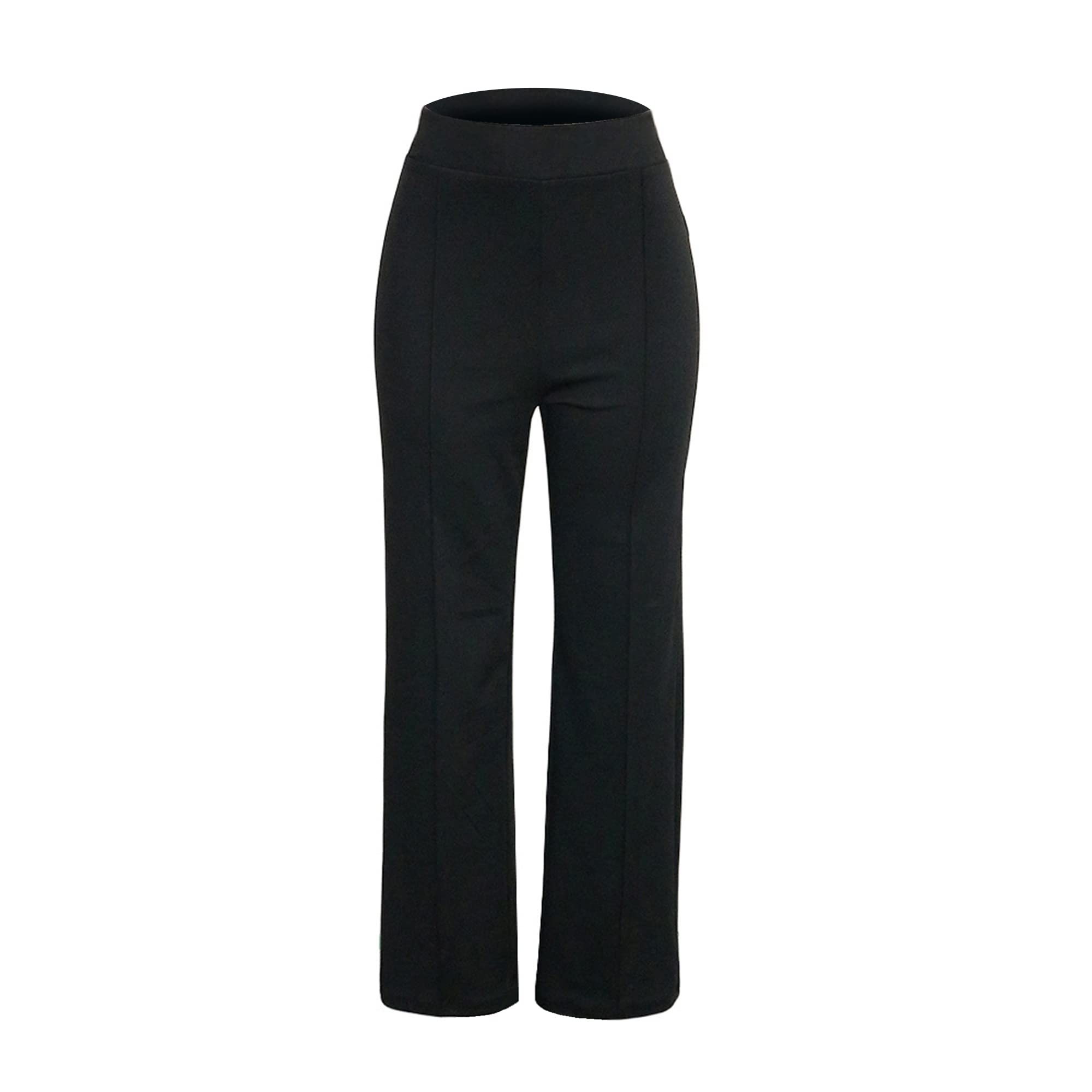 Women's Stretchy Wide Leg Flare Pants - Soft Comfortable Business Casual Trousers for Office Work & Everyday Wear