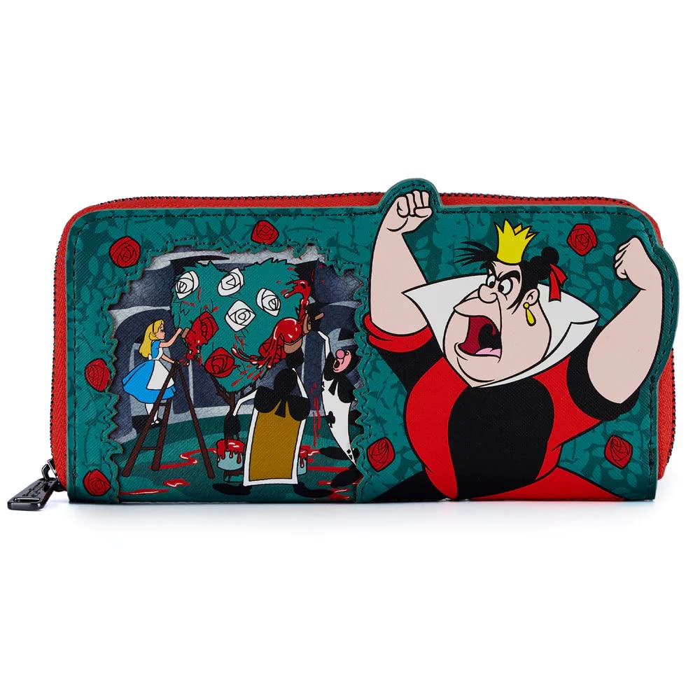 Loungefly Disney Villains Scene Queen of Hearts Wallet | Official Disney Licensed Crossbody Bag | Perfect for Cosplay, Theme Parks & Disney Fans Collection
