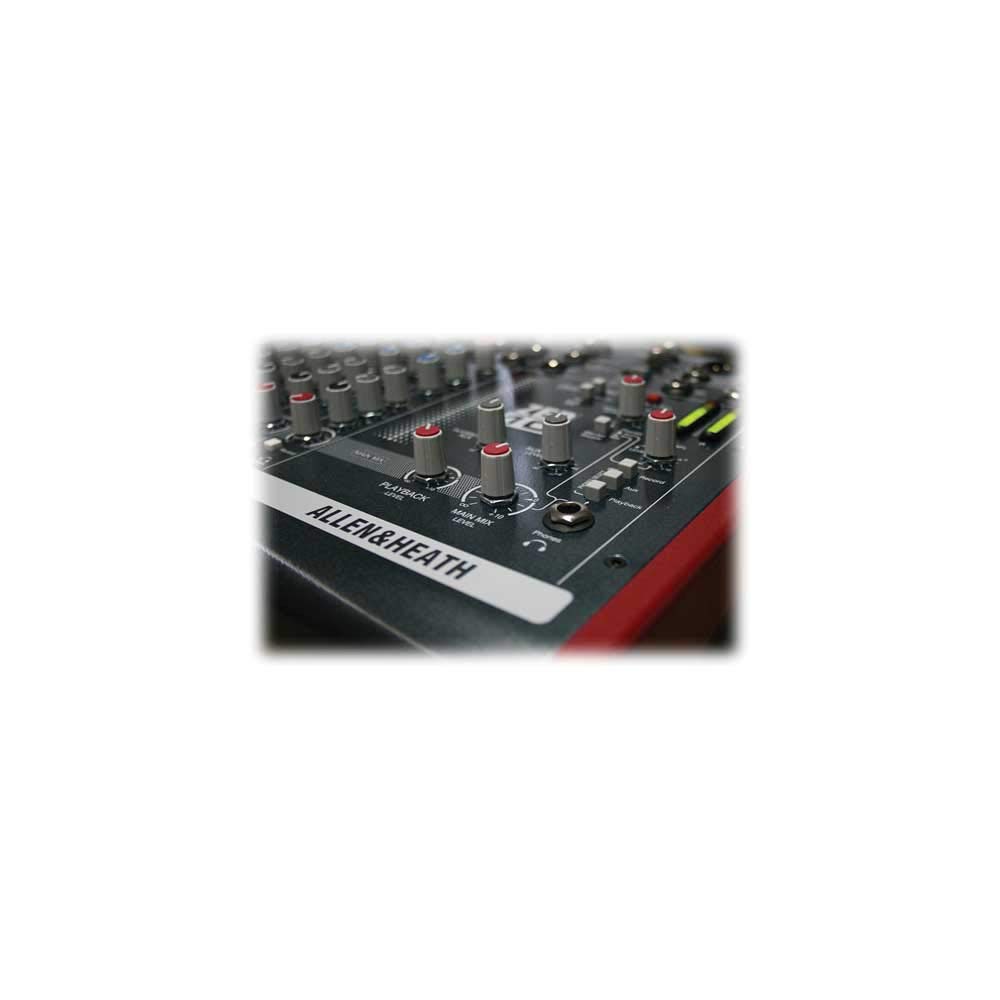 Allen & Heath ZED-10 Professional Audio Mixer - 10-Channel USB Mixing Console with 2 Mic/Line, 2 Mic/Line/DI, 3 Stereo Line Inputs - Perfect for Live Performances, Studio Recording & Podcasting (Black/Red)