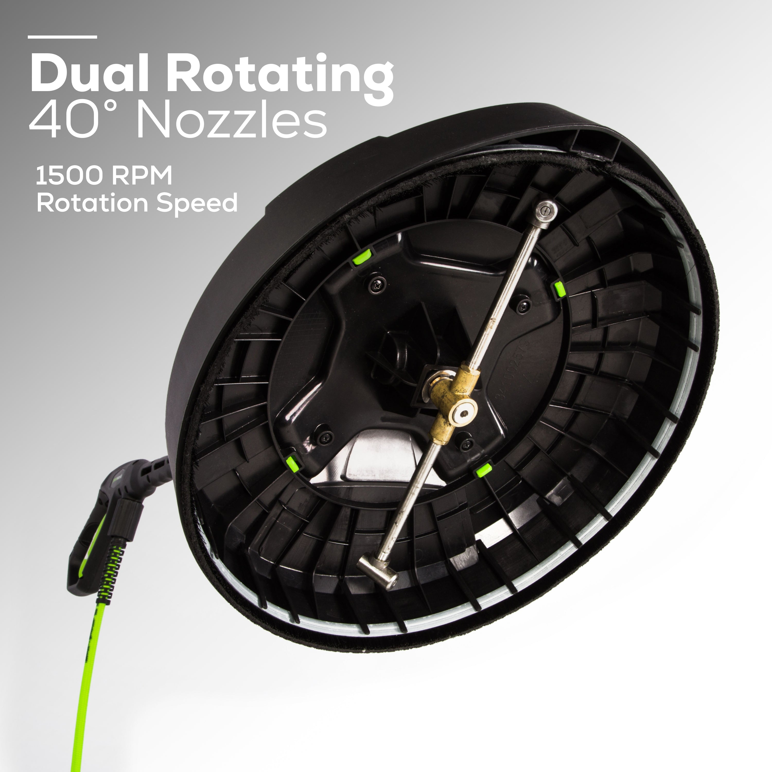Universal 15-Inch Rotating Surface Cleaner - Powerful Pressure Washer Attachment for Driveways, Decks & Patios