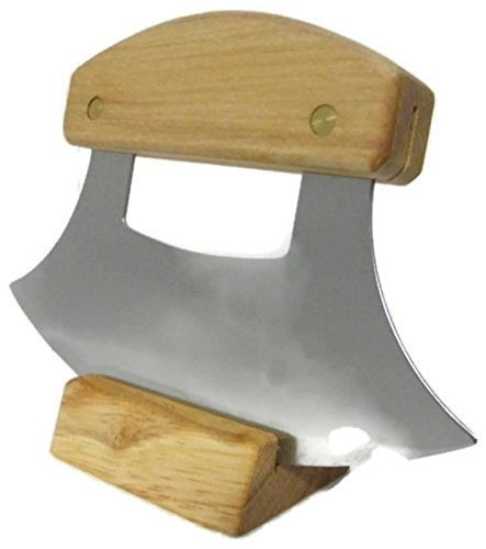 Premium Alaska Ulu Knife & Chopping Bowl Set with Sharpener - Traditional Mezzaluna Chopper, Bolo Rolling Knife & Salad Tool for Kitchen, Camping & Outdoor Cooking
