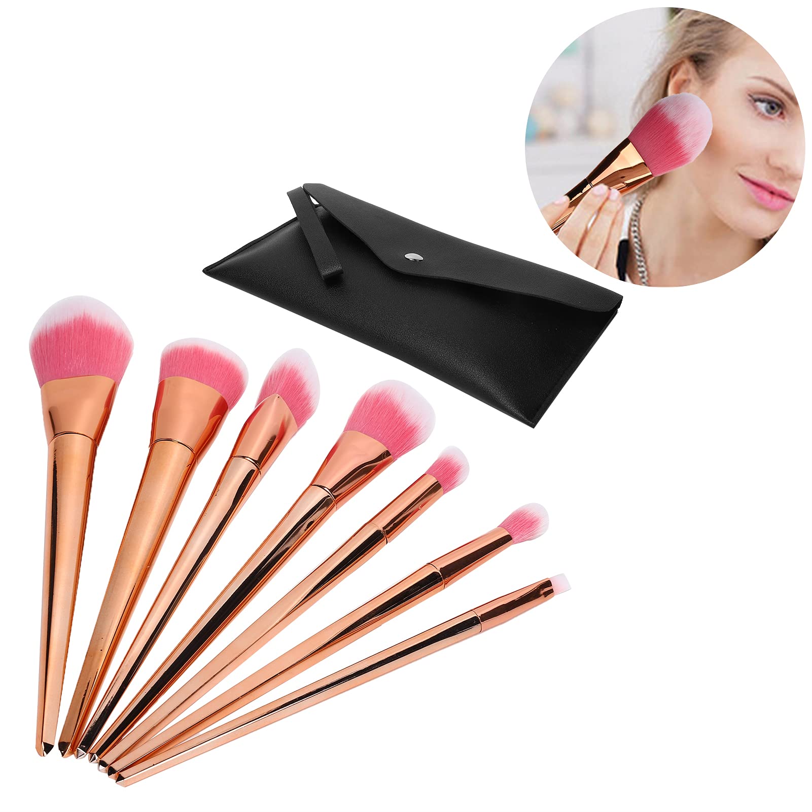 EXCLUZO Professional Loose Powder Makeup Brush - Soft & Durable Kabuki Brush for Mineral Foundation, Setting Powder & Blush - Perfect for Home & Salon Makeup Application