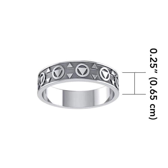 Triangle of Serenity Sterling Silver Band JR163 - Elegant Minimalist Ring for Women, Perfect for Everyday Wear, Gift Giving & Special Occasions