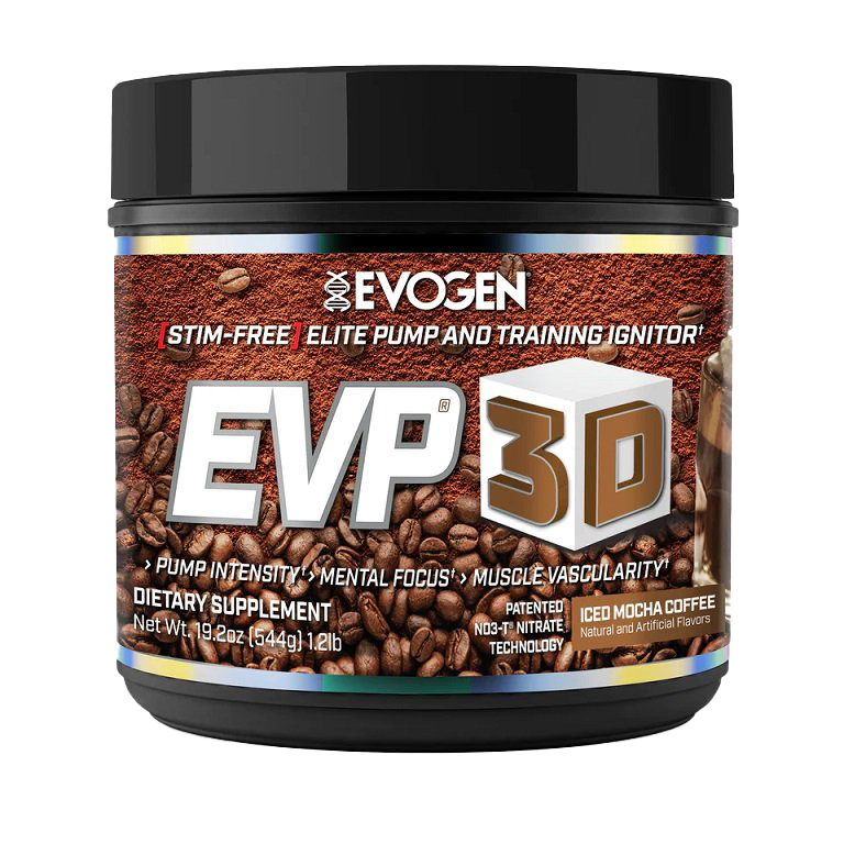 Evogen EVP 3D Iced Mocha Coffee Powder 544g - Premium Protein Coffee for Workout Recovery & Energy Boost - Perfect for Gym, Office & Morning Routine