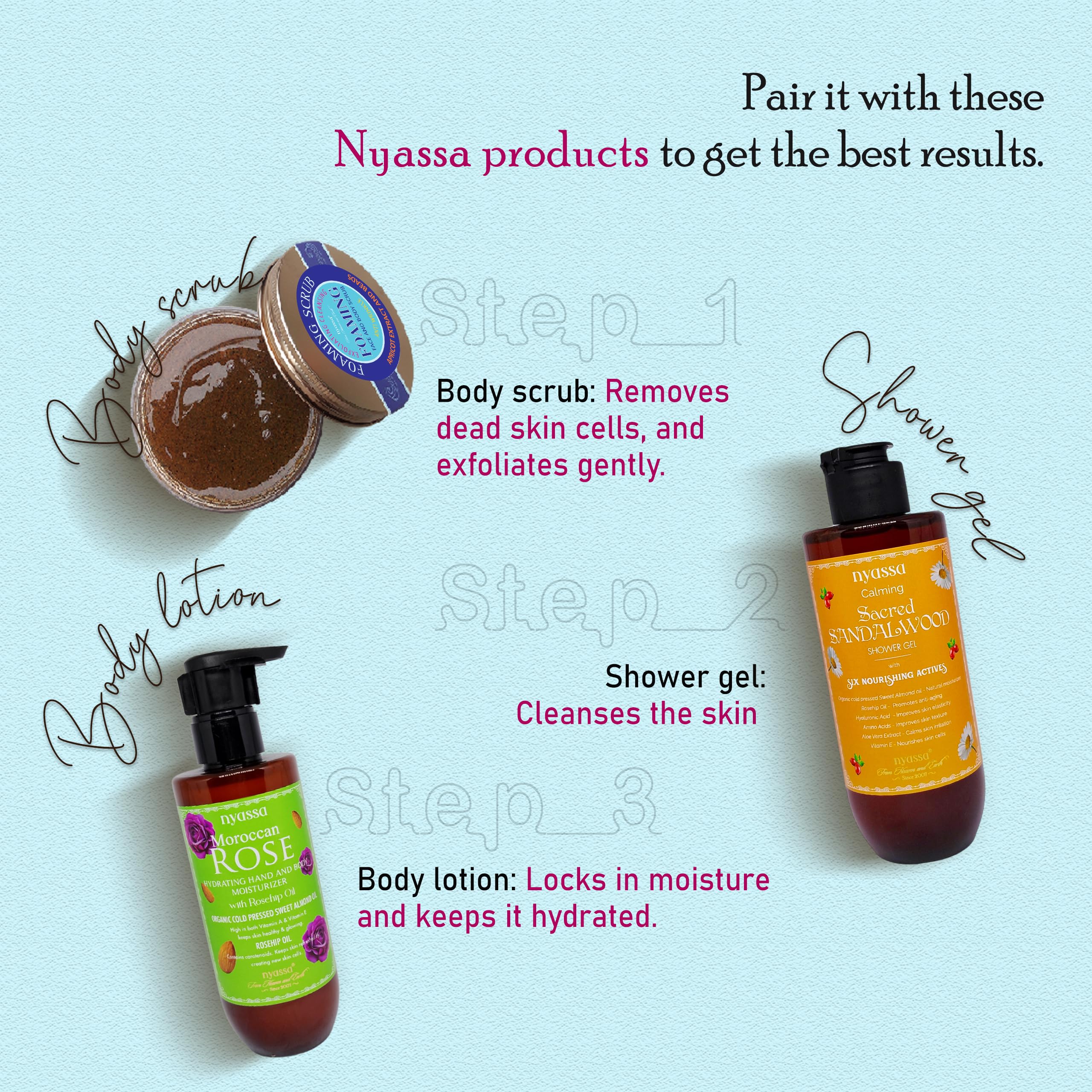 Nyassa Moroccan Rose Hand and Body Moisturizer with Rosehip Oil & Organic Sweet Almond Oil - 200ml Hydrating Lotion for Dry Skin, Anti-Aging & Glowing Complexion | Paraben-Free, Sulfate-Free, Vegan & Cruelty-Free | Perfect for Daily Skincare Routine, Spa Days & Gift Giving