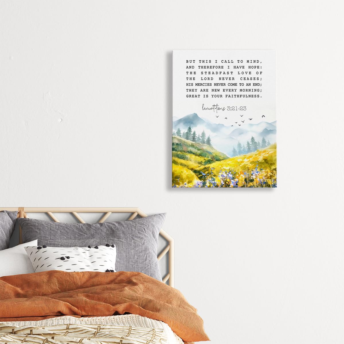 Christian Canvas Wall Art - Farmhouse Scripture Prints, Bible Verse Framed Paintings for Boys Room & Bathroom Decor - Inspirational Religious Home Decor for Bedroom, Living Room & Office