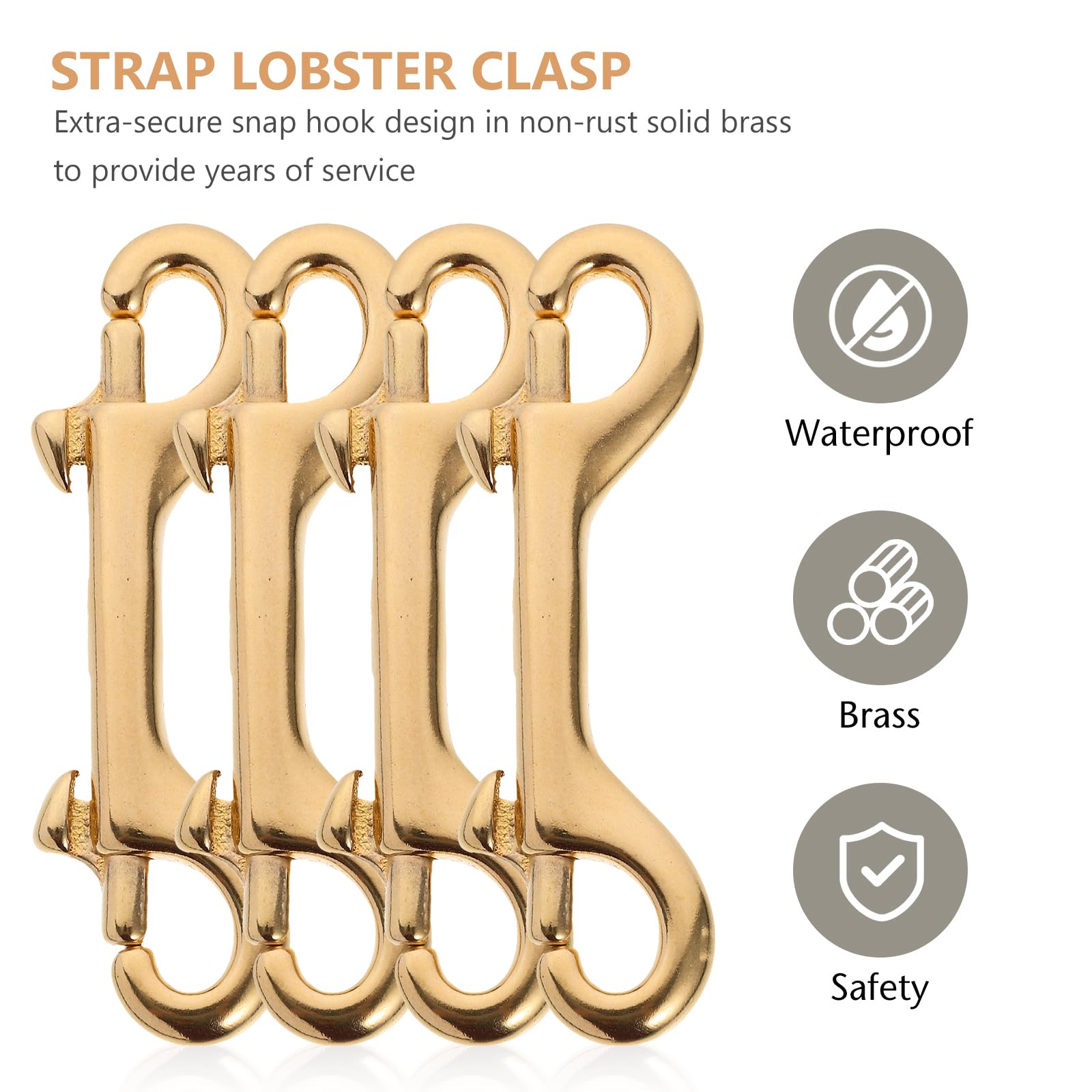 4-Piece Lobster Clasps with Swivel Trigger Clips - Heavy Duty Hooks for Bags, Belts, Leathercraft & Keychains - Perfect for DIY Projects, Jewelry Making and Outdoor Gear Accessories