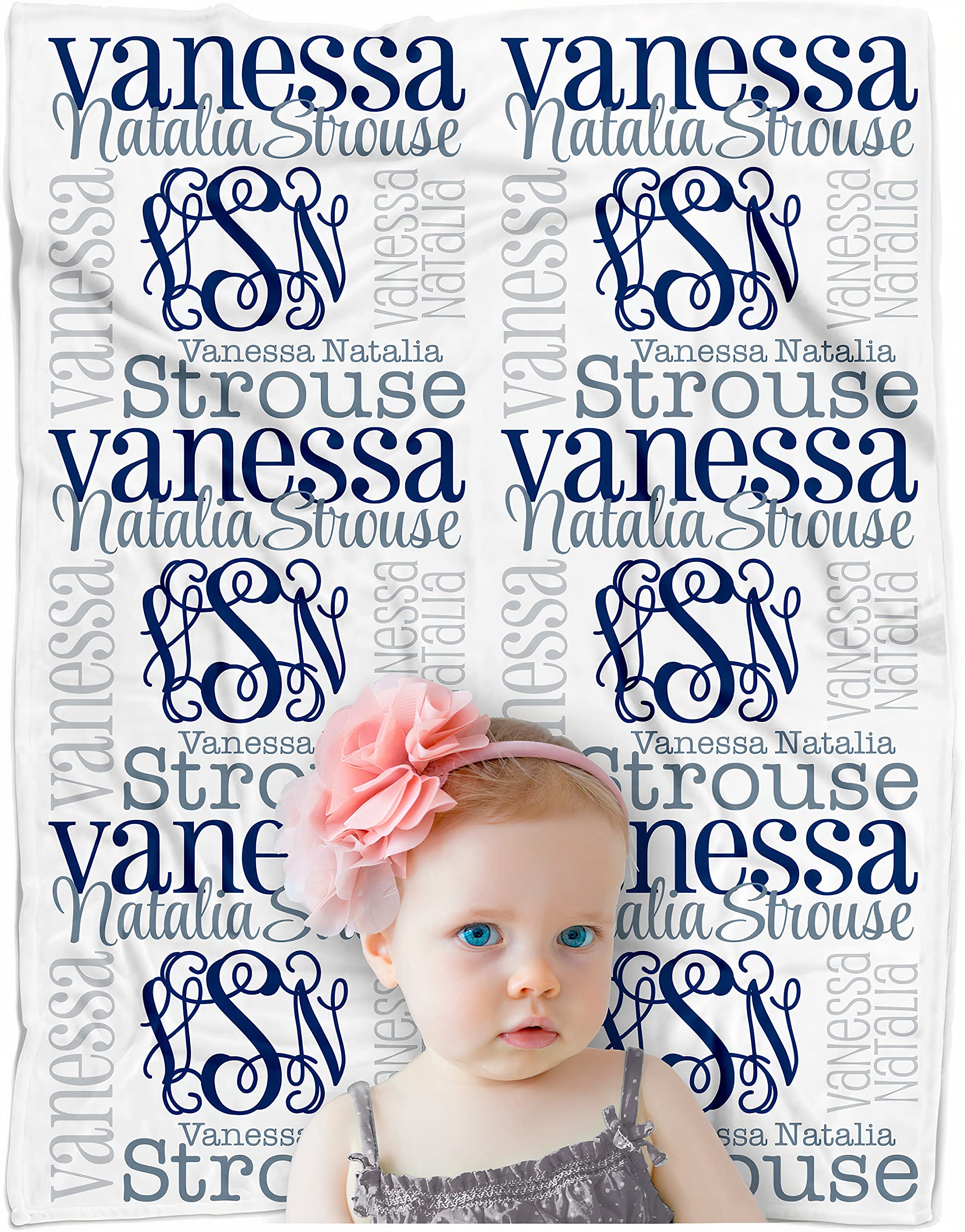 Personalized Baby Blankets for Boys and Girls - Custom Name Blanket for Newborns, Infants & Kids - Soft & Cozy Throw with Embroidered Name - Perfect Gift for Baby Showers, Mother's Day & Birthdays - Ideal for Nursery, Stroller & Cuddling