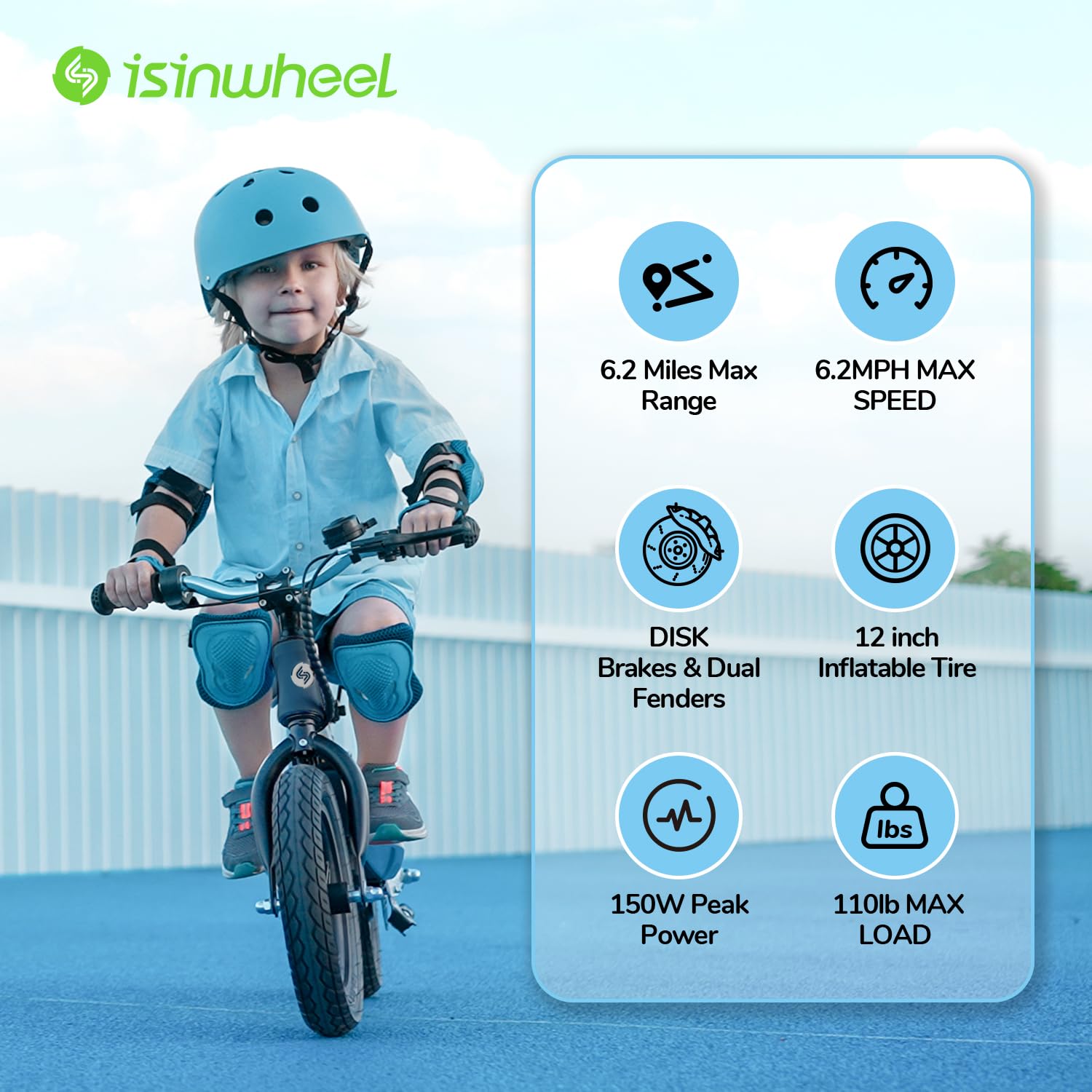 **Isinwheel 2-in-1 Electric Bike for Kids Ages 2-6 | 150W/250W Power, Swappable Battery, 12/14 Inch Inflatable Tires & Adjustable Seat | Electric Balance Bike & Motorcycle for Boys & Girls | Perfect for Backyard Rides, Parks & Neighborhood Adventures**