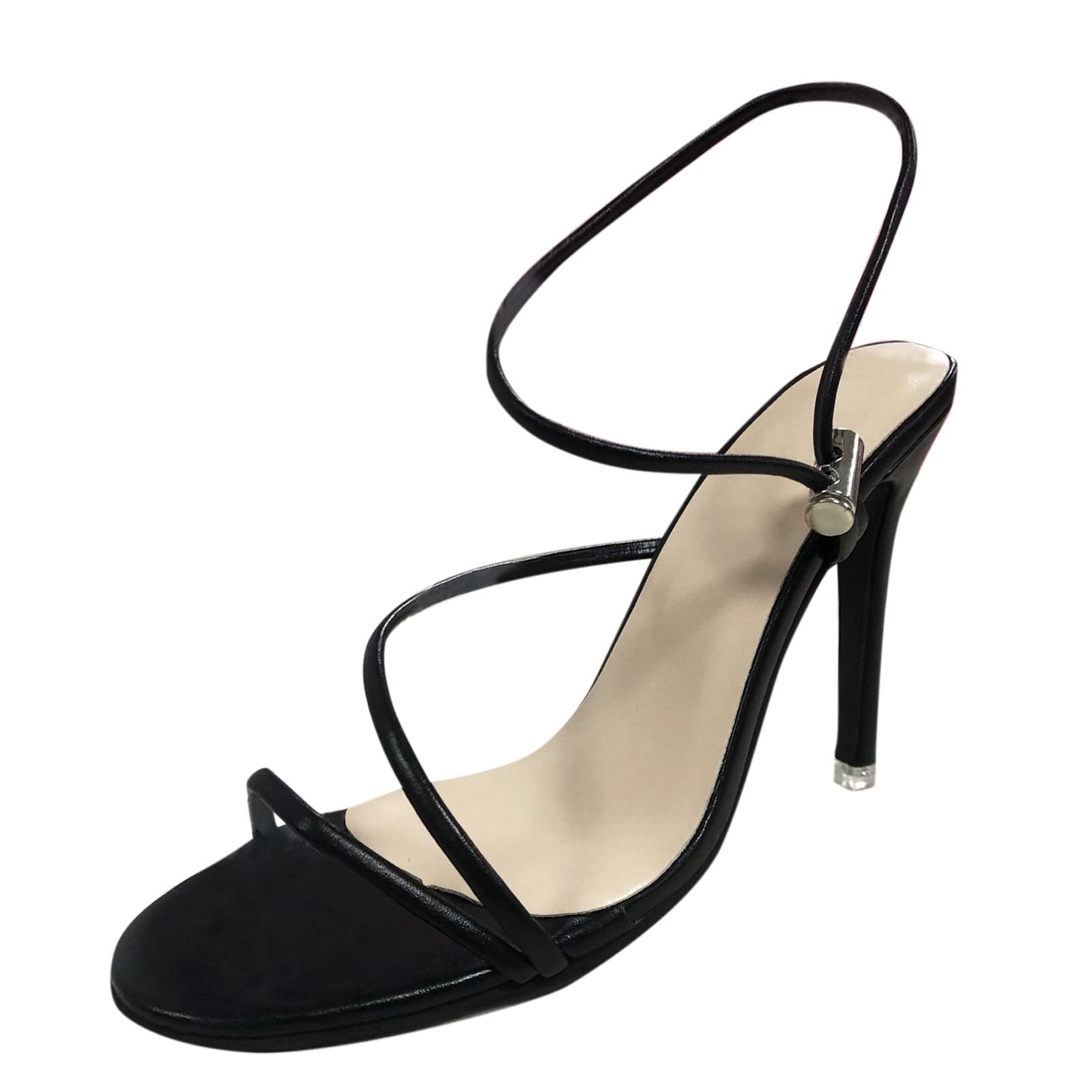Stylish Women's Spring & Summer Sandals with Elastic Buckle - Comfortable Large Size High Heels for Casual Wear | Perfect for Beach, Office & Date Night Outfits