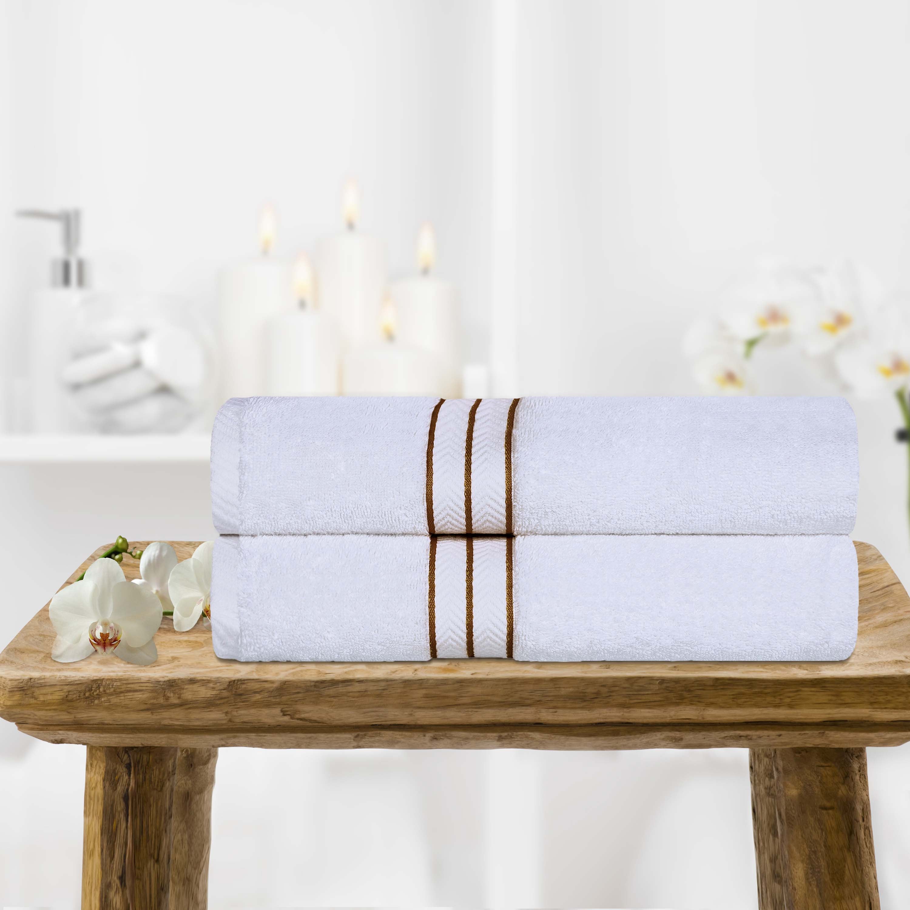 Premium Turkish Cotton Ultra Plush Bath Towels - 2 Piece Set, Highly Absorbent & Quick Dry for Spa, Gym, Beach & Luxury Bathroom Use