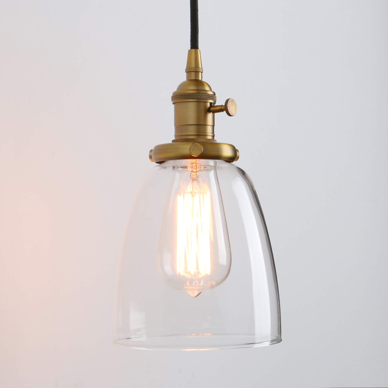 Vintage Rustic Industrial 3-Light Kitchen Island Chandelier - Triple Head Pendant Ceiling Light Fixture with Clear Oval Glass Shade (Antique Bronze) - Perfect for Farmhouse, Loft & Industrial Style Dining Rooms, Kitchens & Living Spaces