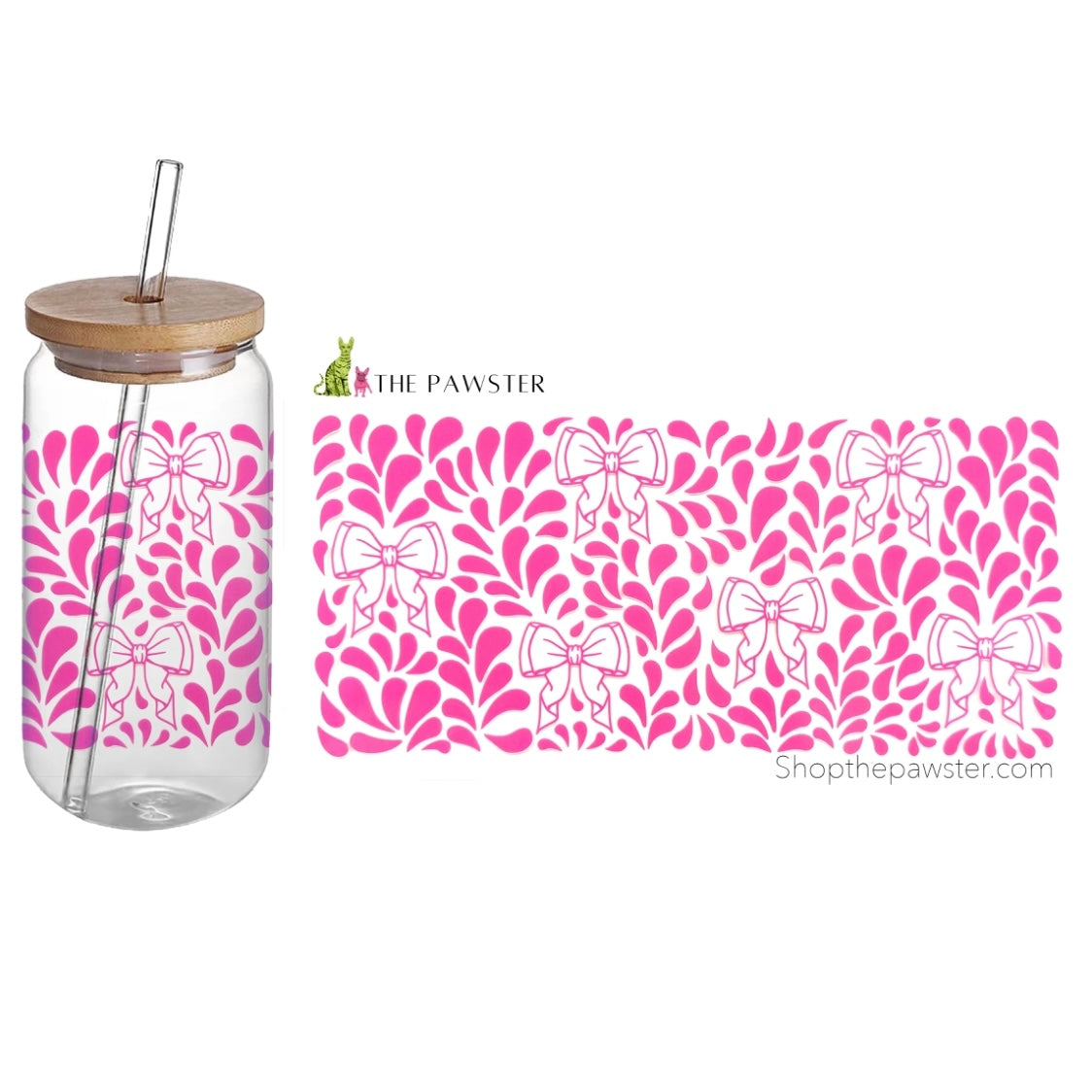 #1 Best All Pink Monarch Bows 16oz Cup Wrap - Perfect for Birthday Parties, Baby Showers & Girly Themed Events