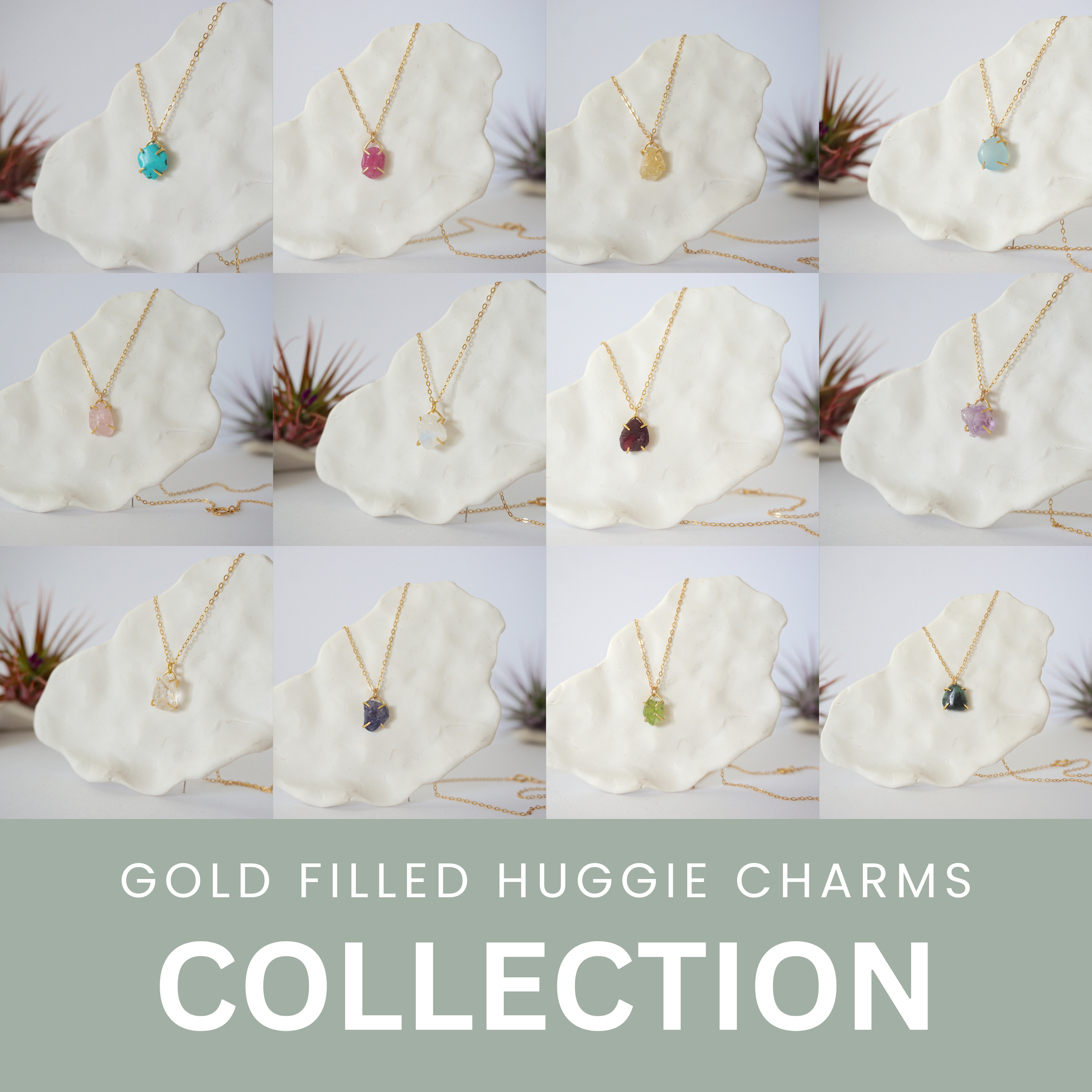 12K Gold Filled Huggie Charm Necklaces Set - Dainty Layering Jewelry for Women, Perfect for Gifts, Parties & Everyday Wear