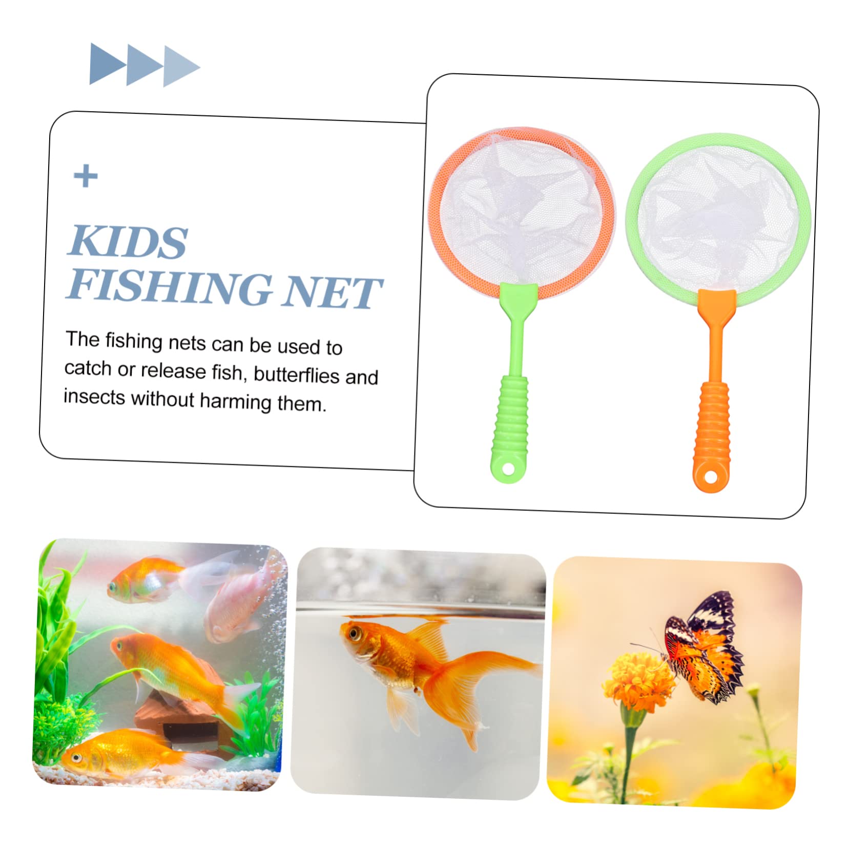 iFundom 60 Pcs Kids Fishing Net Toy Set - Durable Plastic Butterfly Catching Nets with Storage Bag for Outdoor Adventures, Pool Parties & Nature Exploration