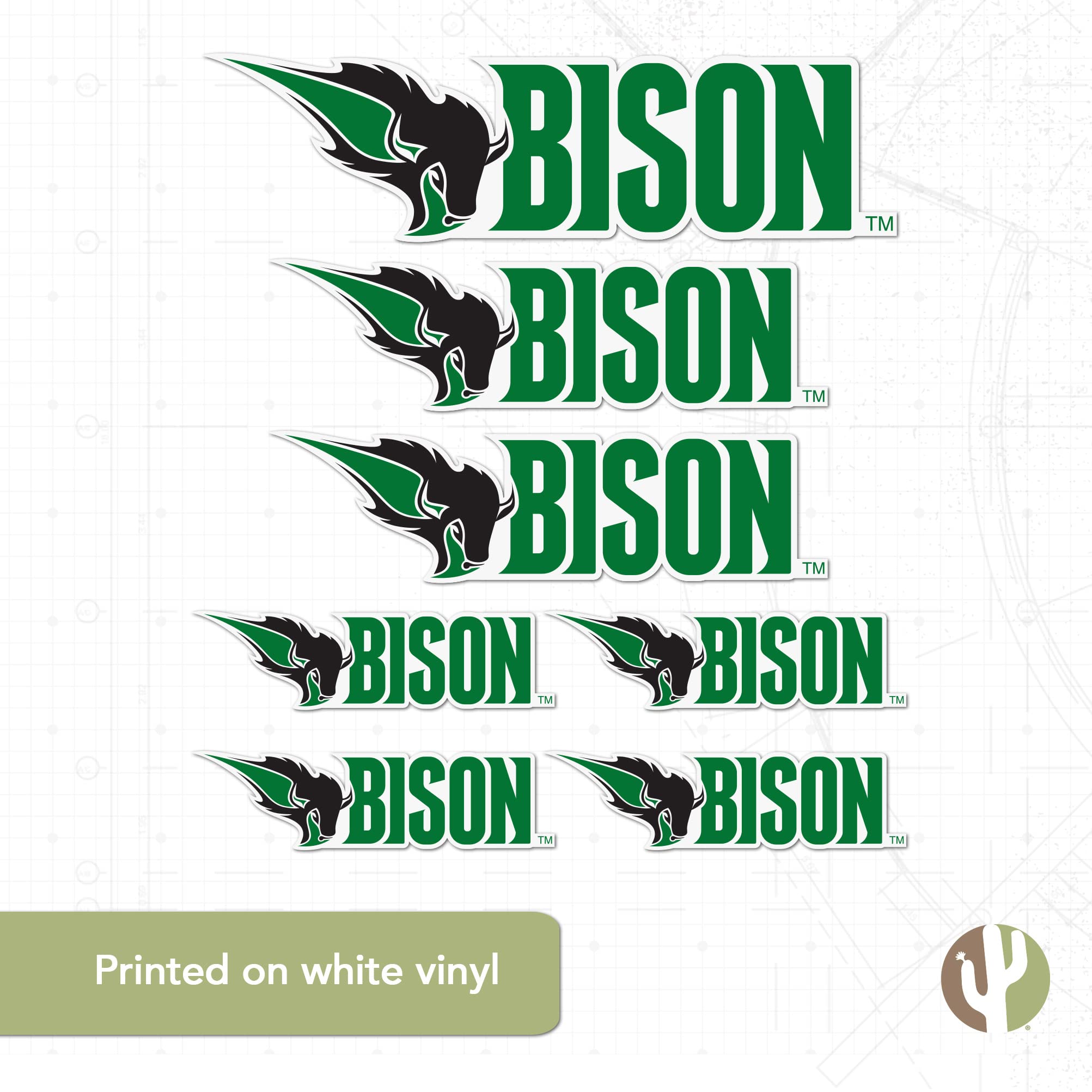 Oklahoma Baptist University OBU Bison Vinyl Decal Sticker - Desert Cactus Design for Laptop, Water Bottle, Car & Scrapbook - Durable Waterproof Decals for College Pride & School Spirit