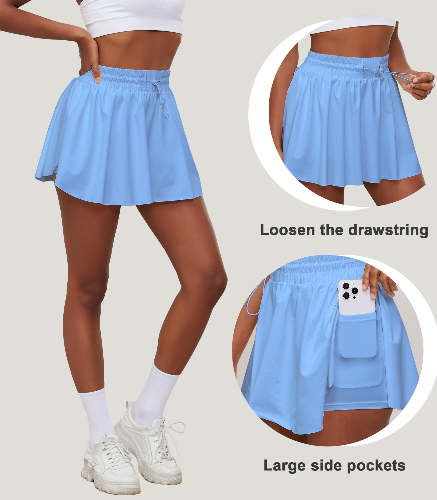Women's Pleated Tennis Skirts with Shorts & Pockets - High Waisted Athletic Skorts for Golf, Running & Activewear | Perfect for Tennis, Gym & Outdoor Sports