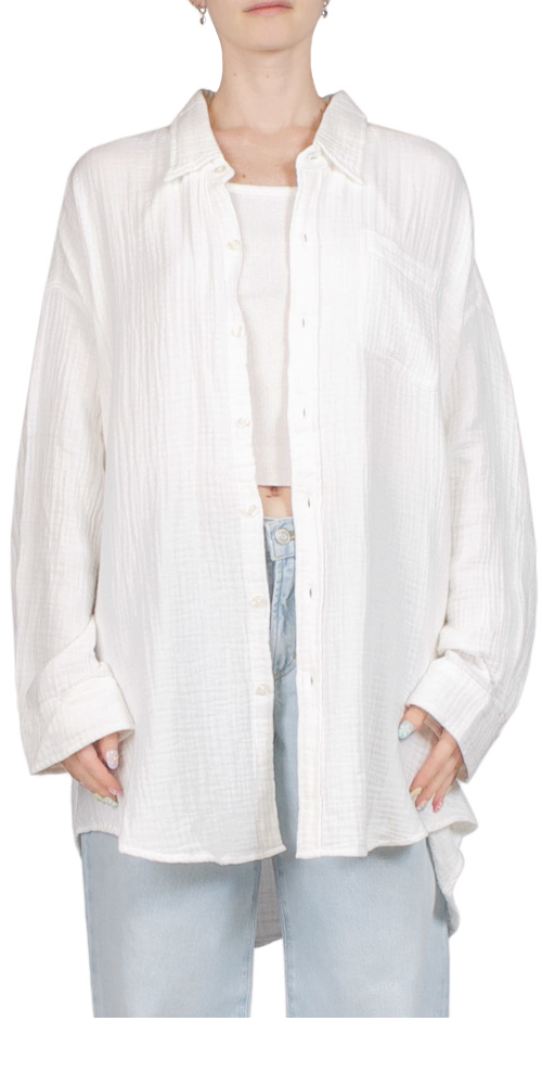 Stylish Crinkle Cotton Button Front Shirt for Women | Casual & Office Wear | Perfect for Spring & Summer Outfits