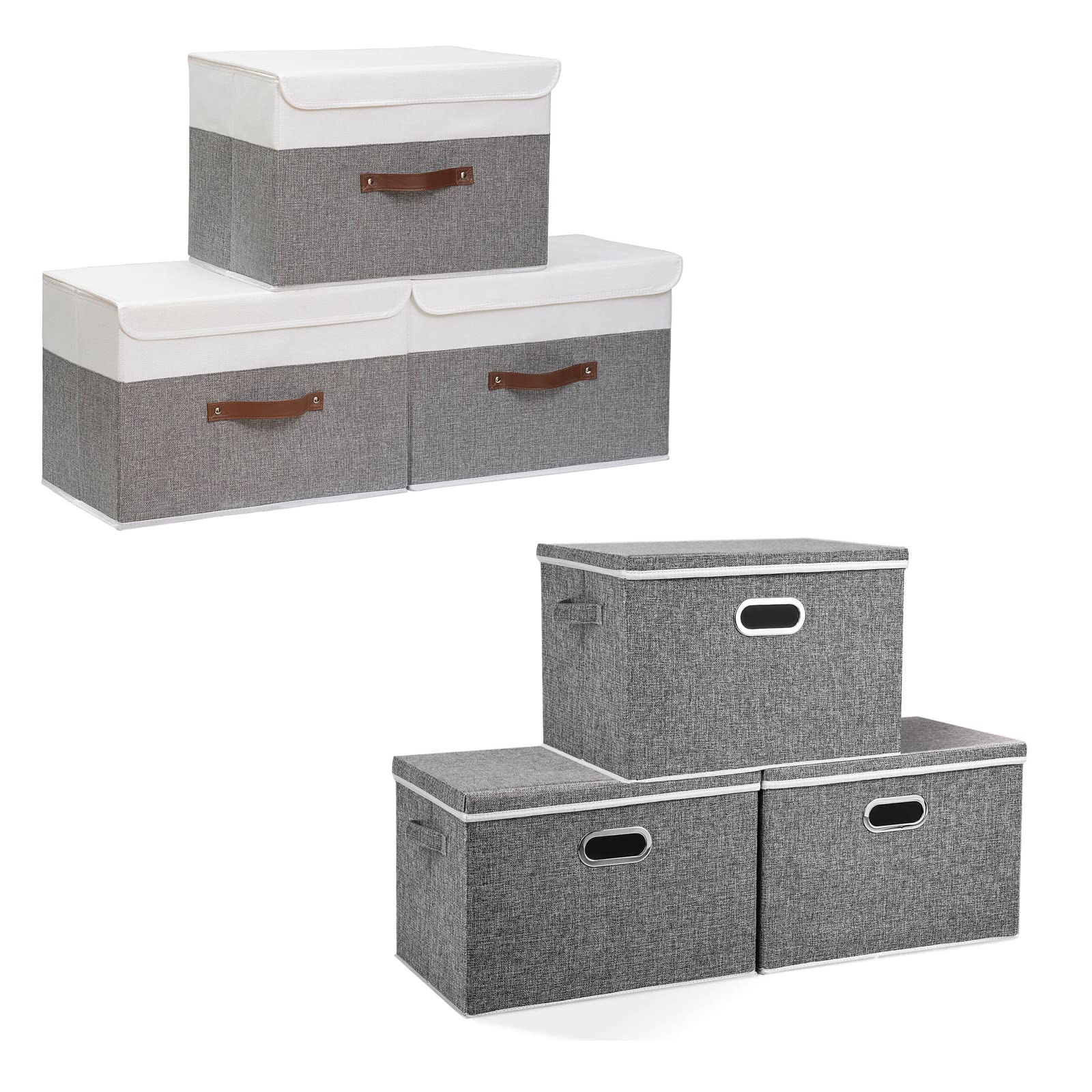 Yawinhe 6-Pack Collapsible Storage Baskets for Clothes & Shelves - Home Organization