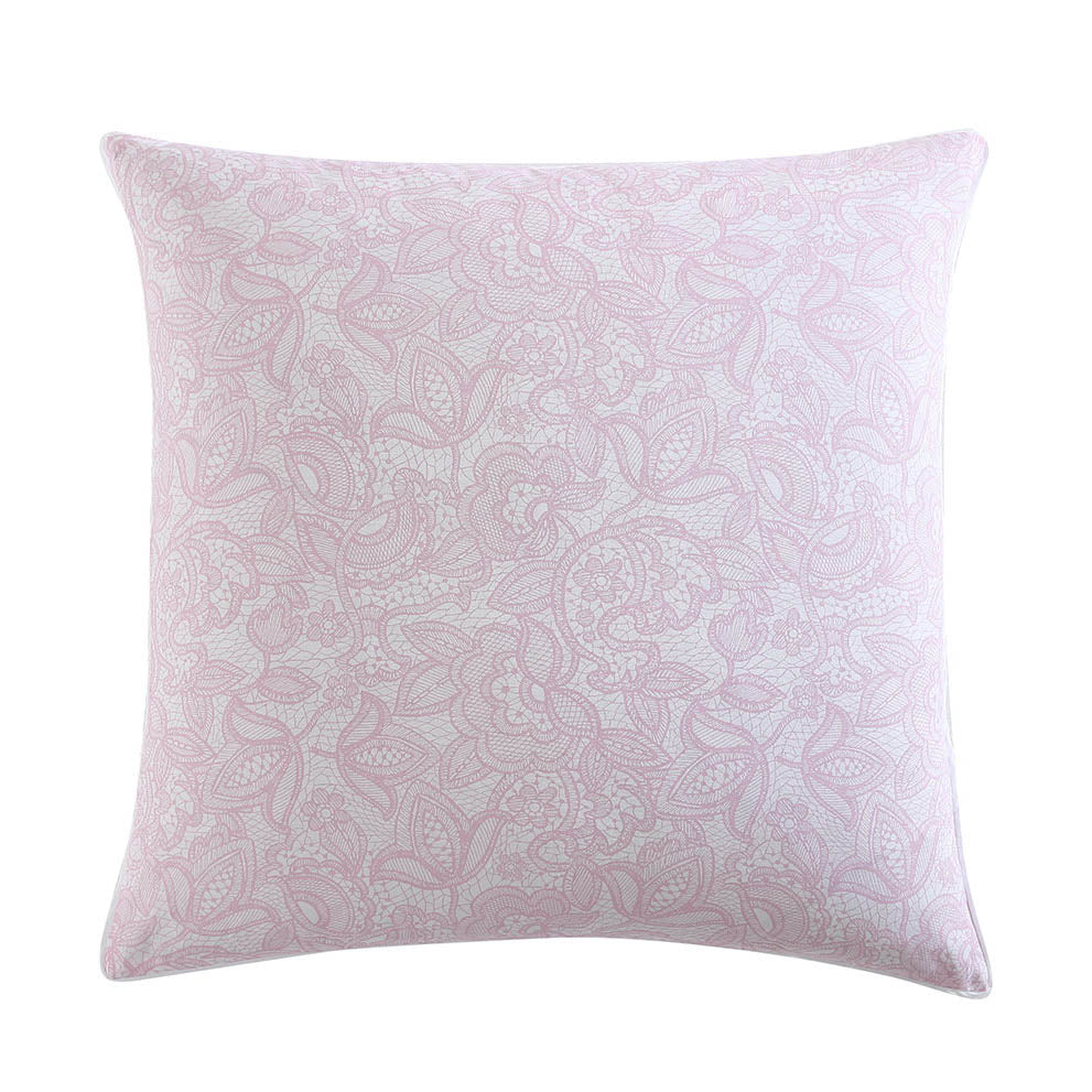 Elodie Blush European Pillowcase - Luxury 100% Cotton Bedding by Logan & Mason | Perfect for Master Bedroom, Guest Room & Home Decor