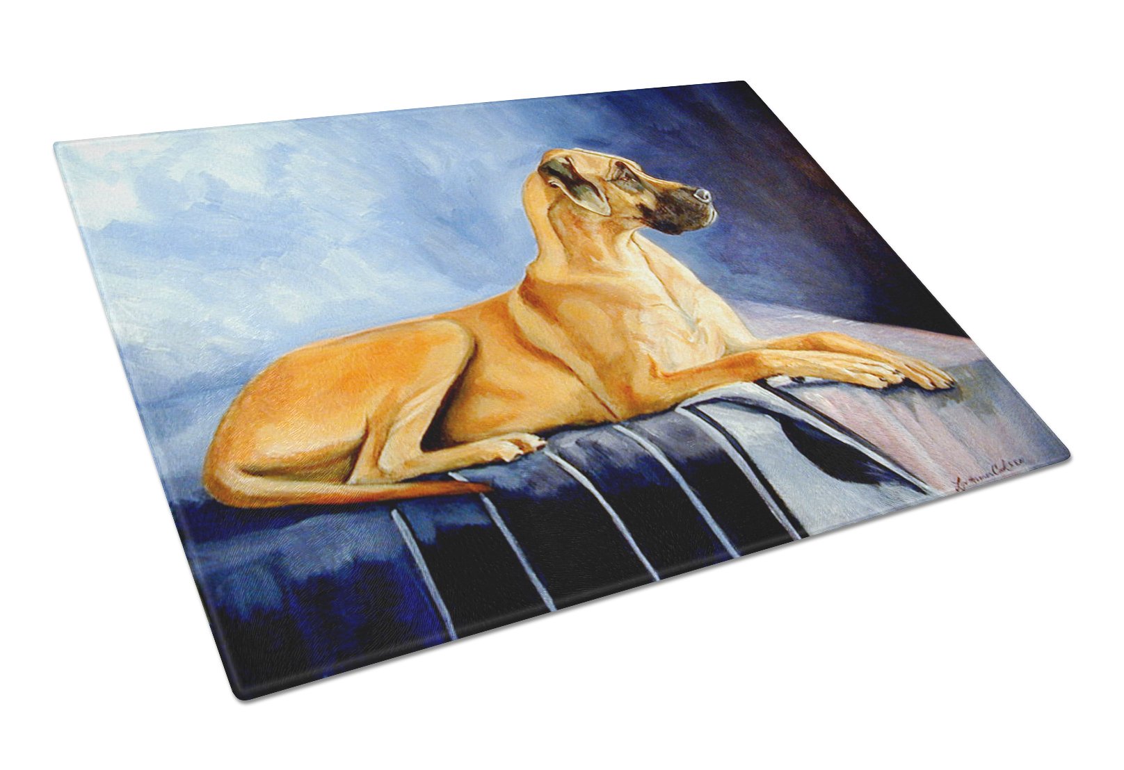 Natural Fawn Great Dane Tempered Glass Cutting Board - Large Decorative Kitchen Chopping & Serving Board for Meat, Cheese, Fruits | Caroline's Treasures 7204LCB